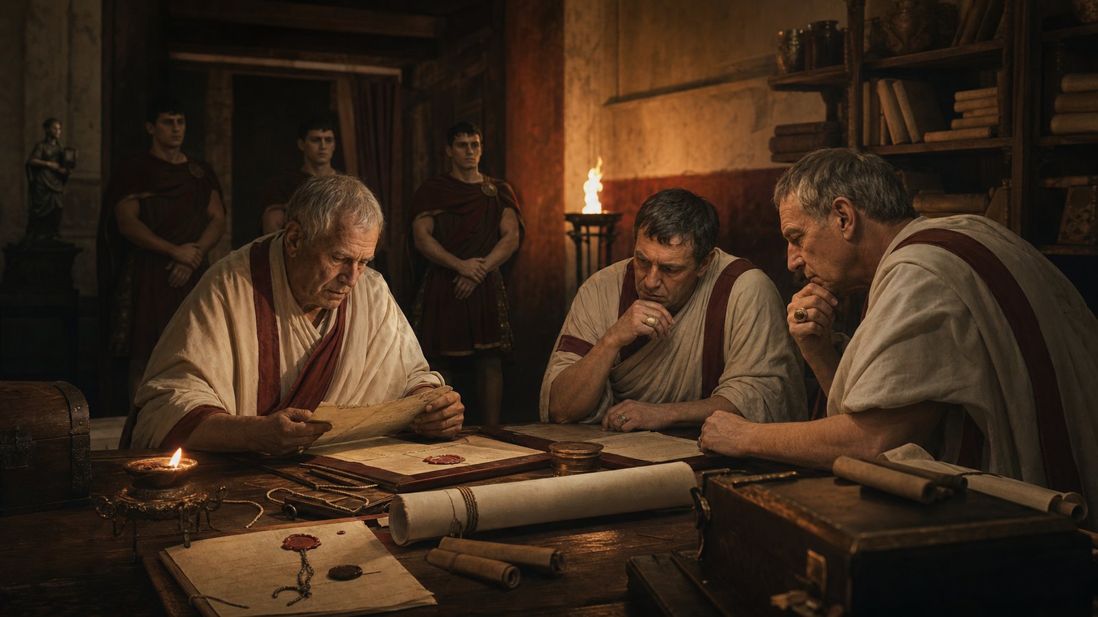 After Caesar’s murder, documents, inheritances, and names became political weapons as much as private family business.