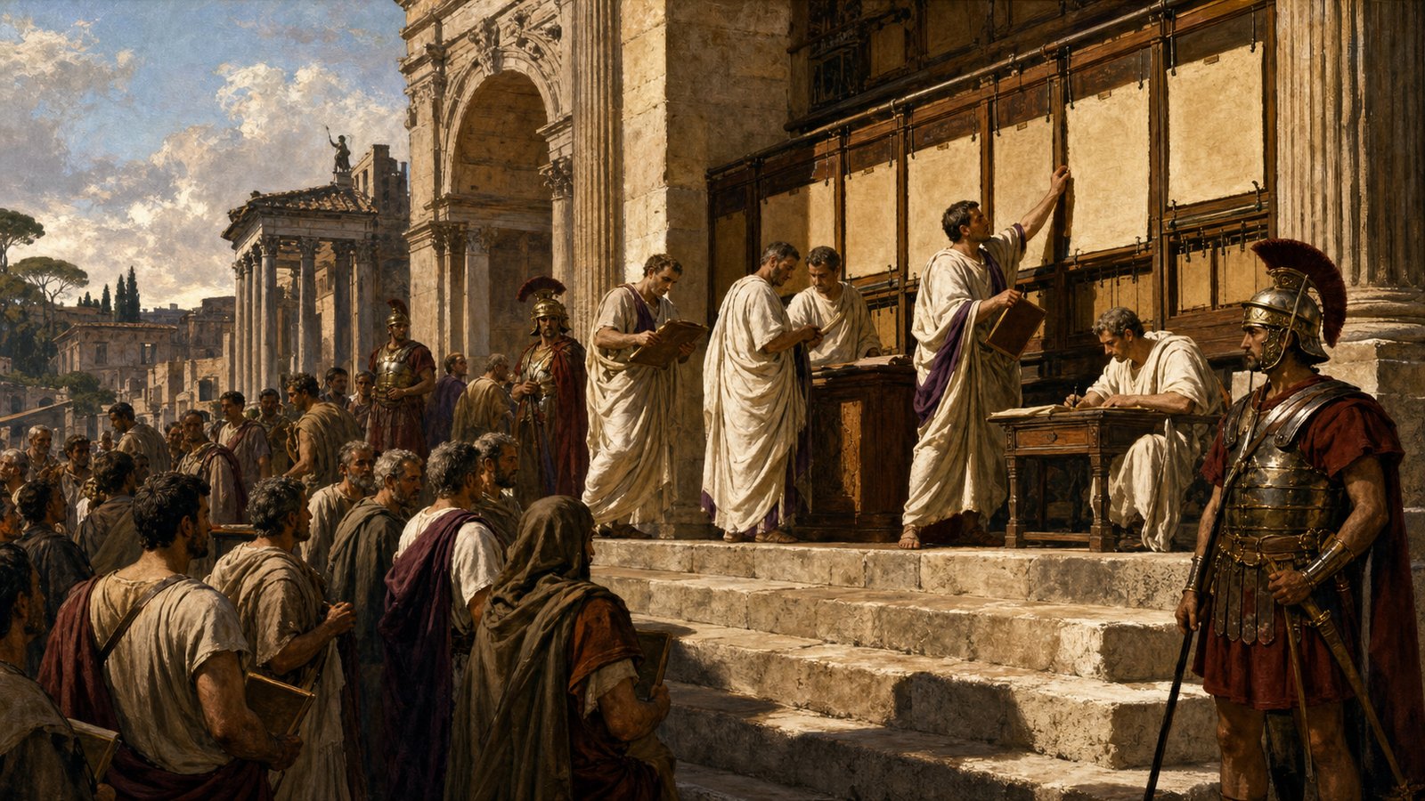 Roman record culture made public acts harder to treat as vanishing words once a magistrate had left the forum.