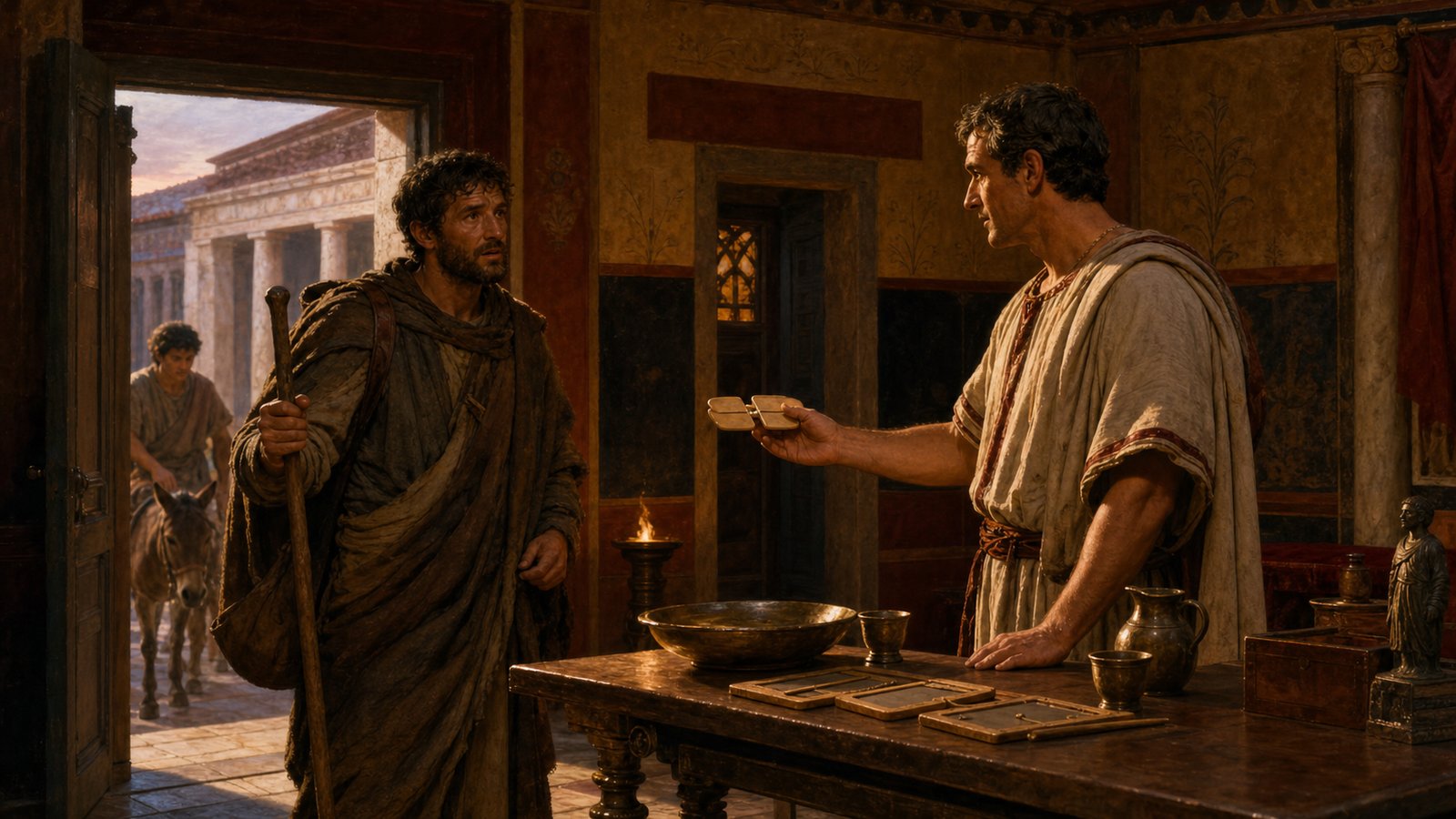 A small tessera could make an old bond visible again when a guest reached a household far from home.