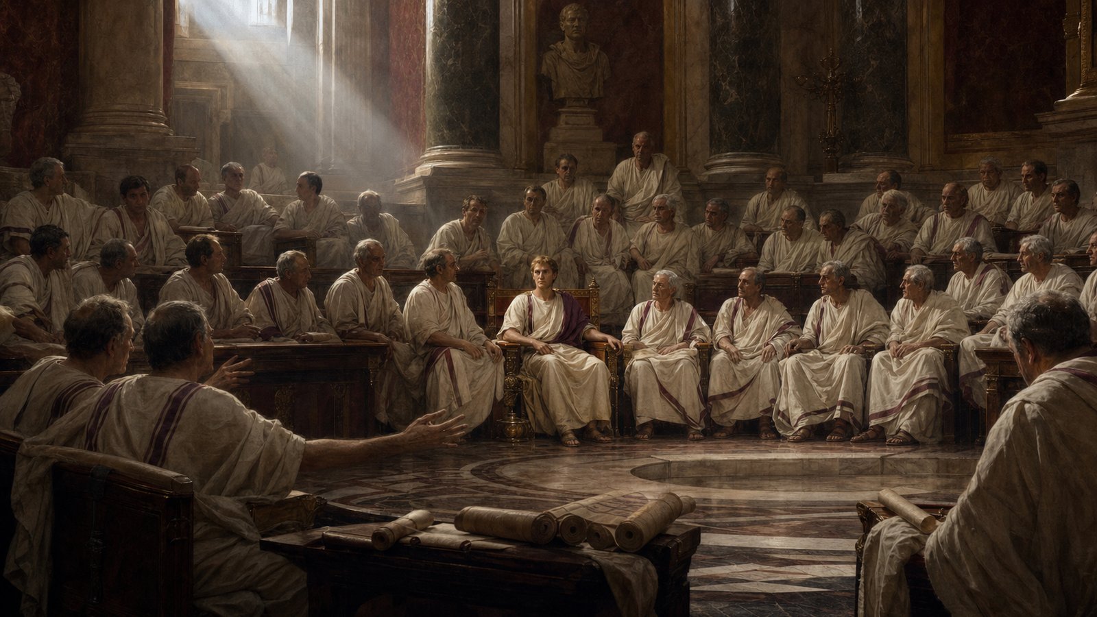 Roman Senate under Augustus with old forms still visible