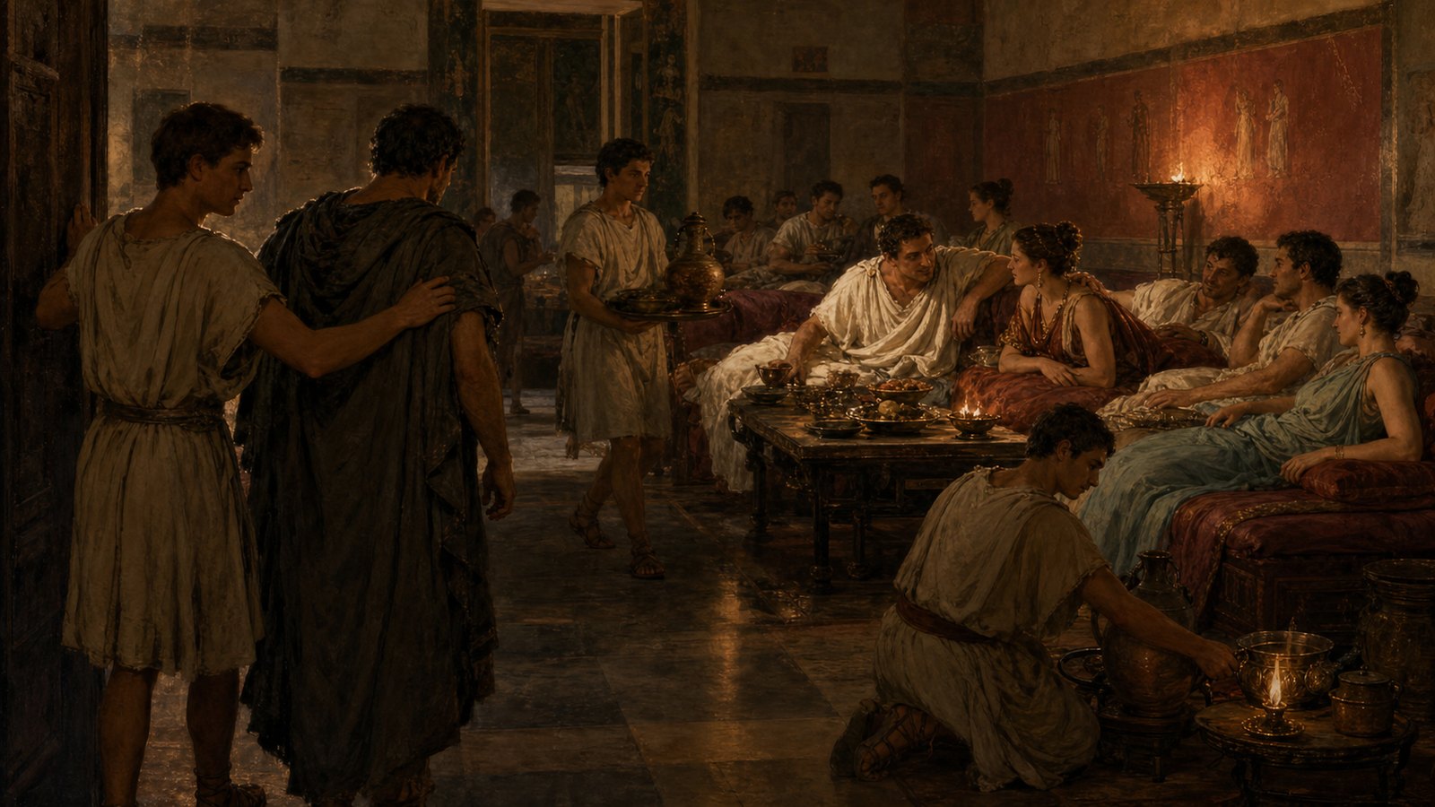 At dinner, favor could be communicated through distance, proximity, and the place assigned beside the table.
