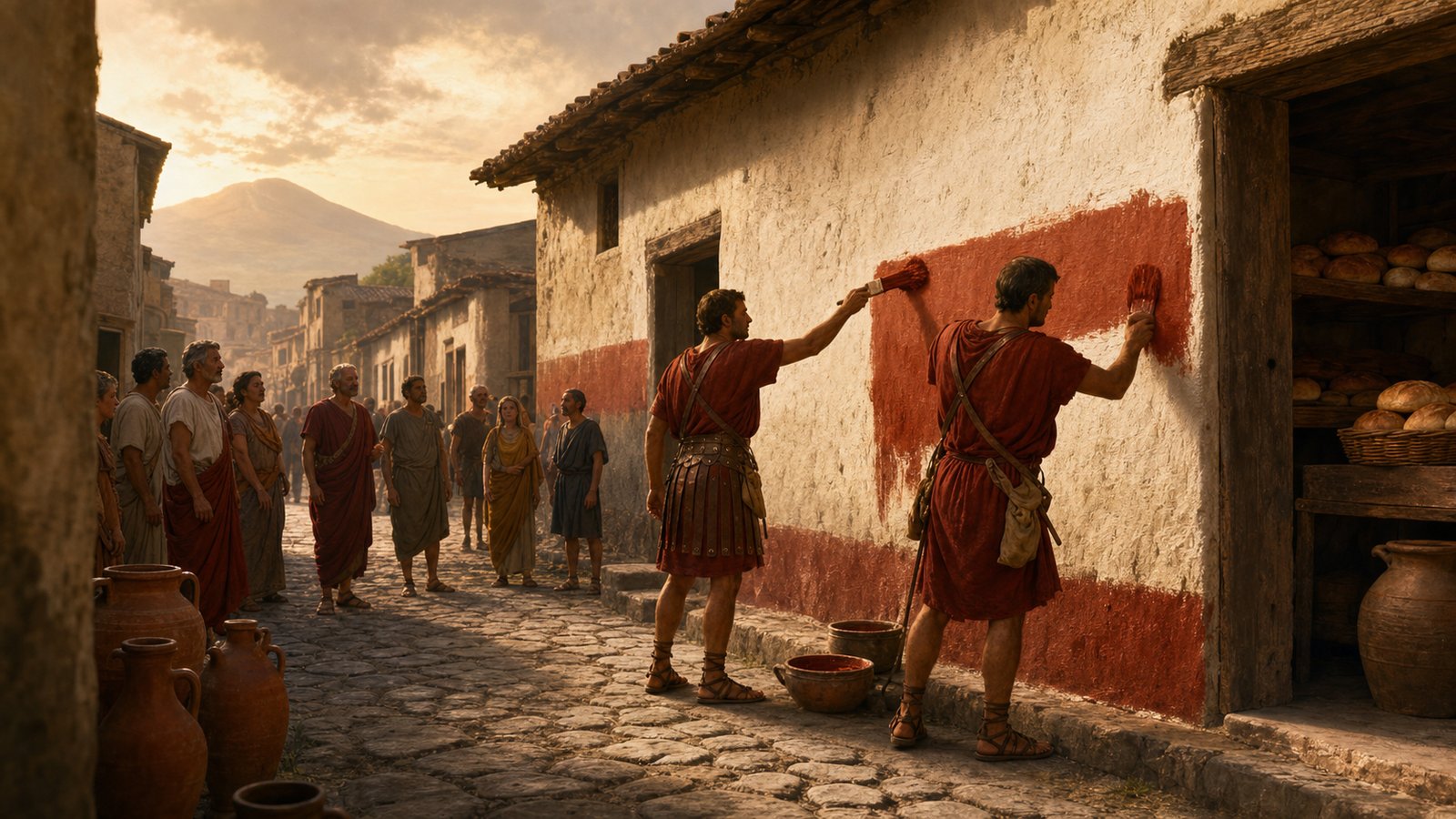 Pompeii’s painted notices show local politics as a street-level performance, not just a senatorial habit in Rome.