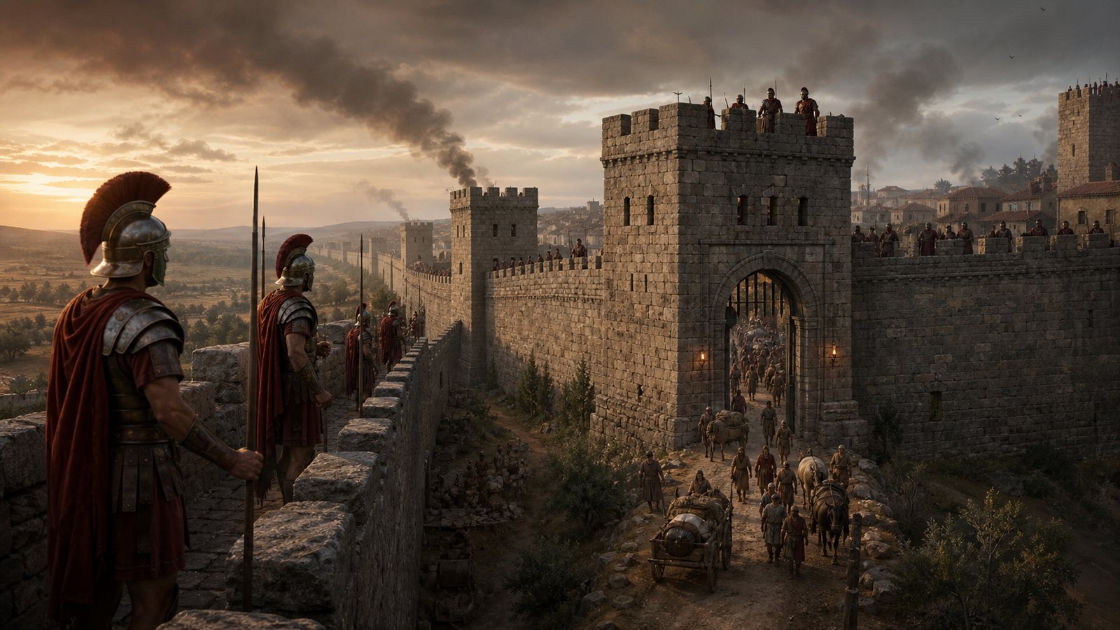 The new walls made Rome’s vulnerability physical: fear had become brick, towers, gates, and patrols.