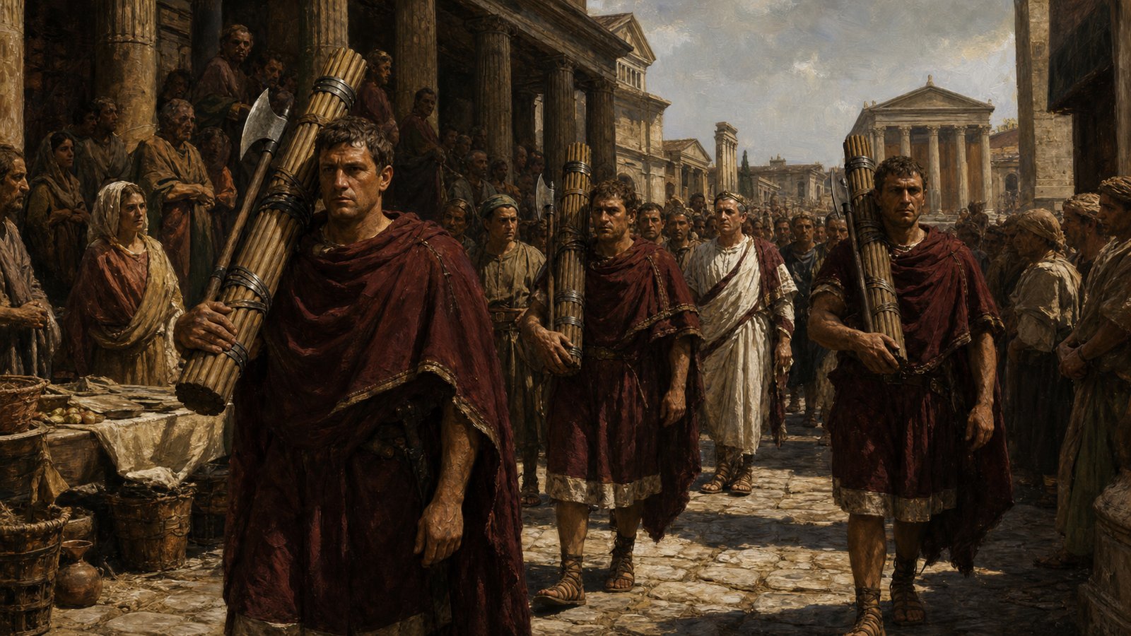Lictors made authority visible before a magistrate spoke, turning command into a moving public scene.