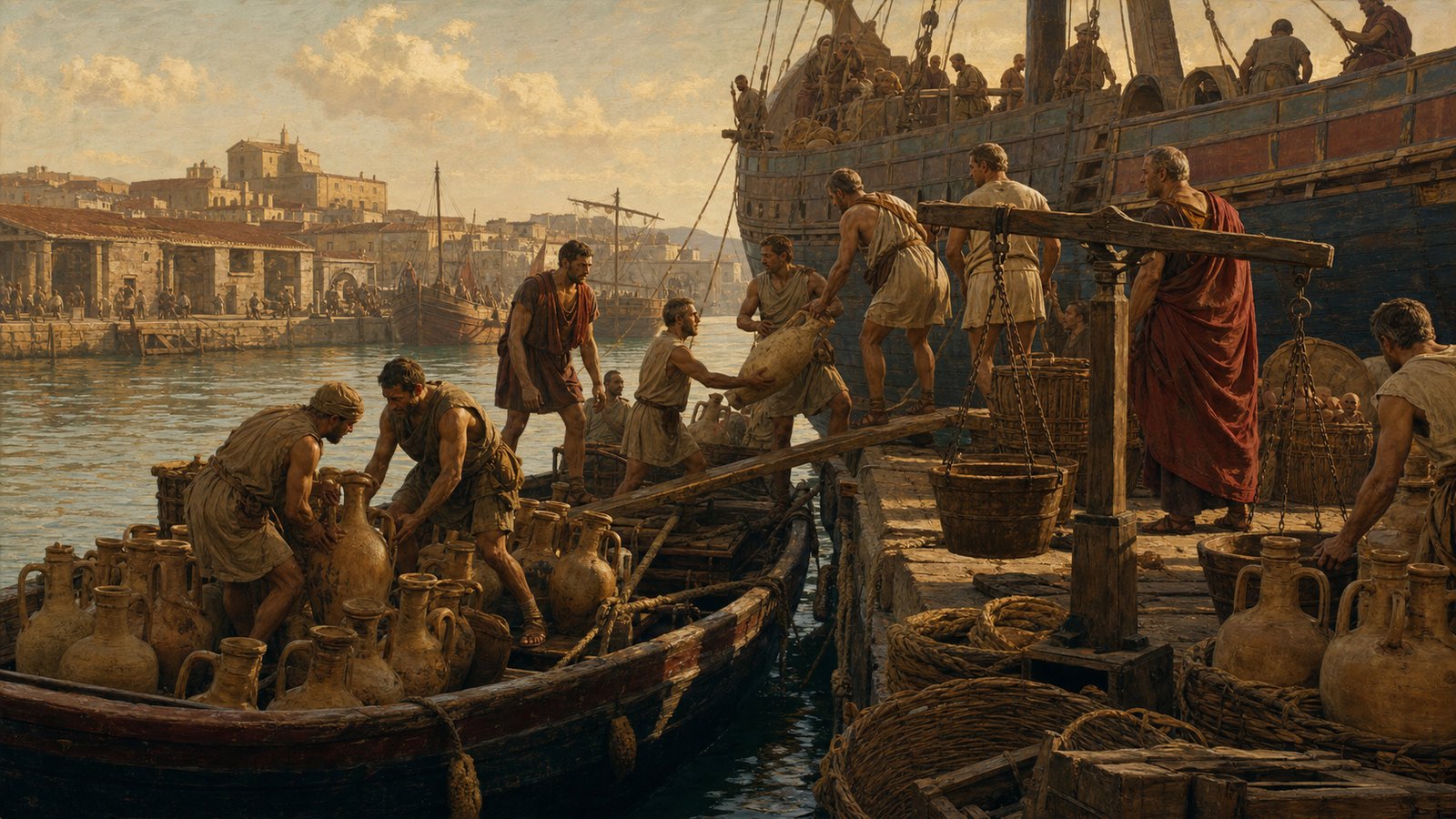 Before a Roman cargo reached a table, jars had already passed through hands, warehouses, ships, and records.