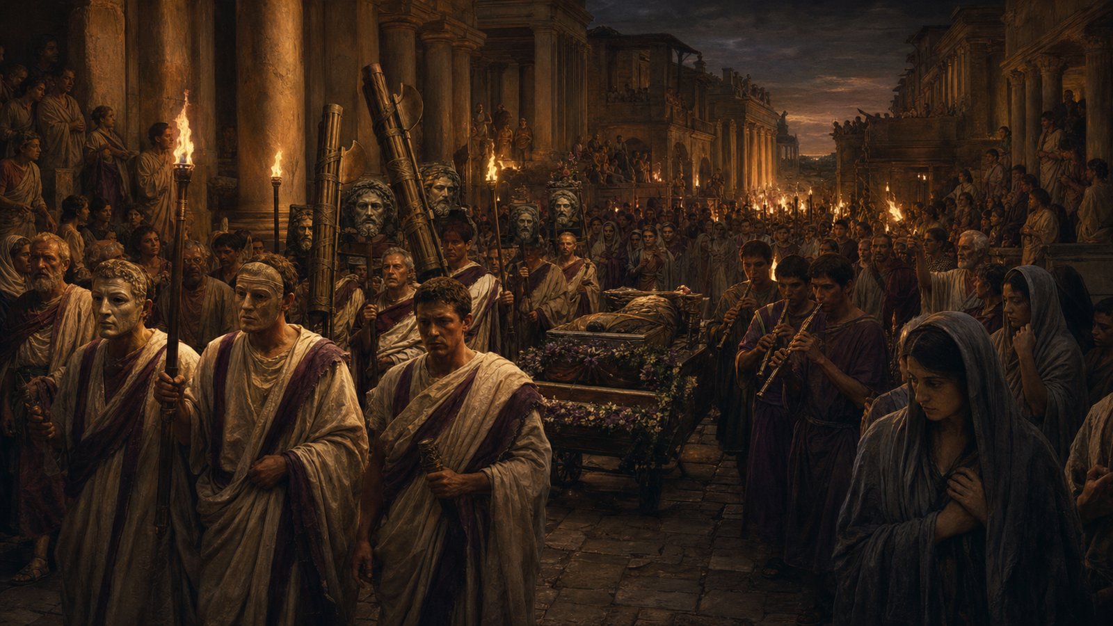 At elite funerals, masks and costumes turned dead magistrates into a procession that reminded spectators who had ruled before.
