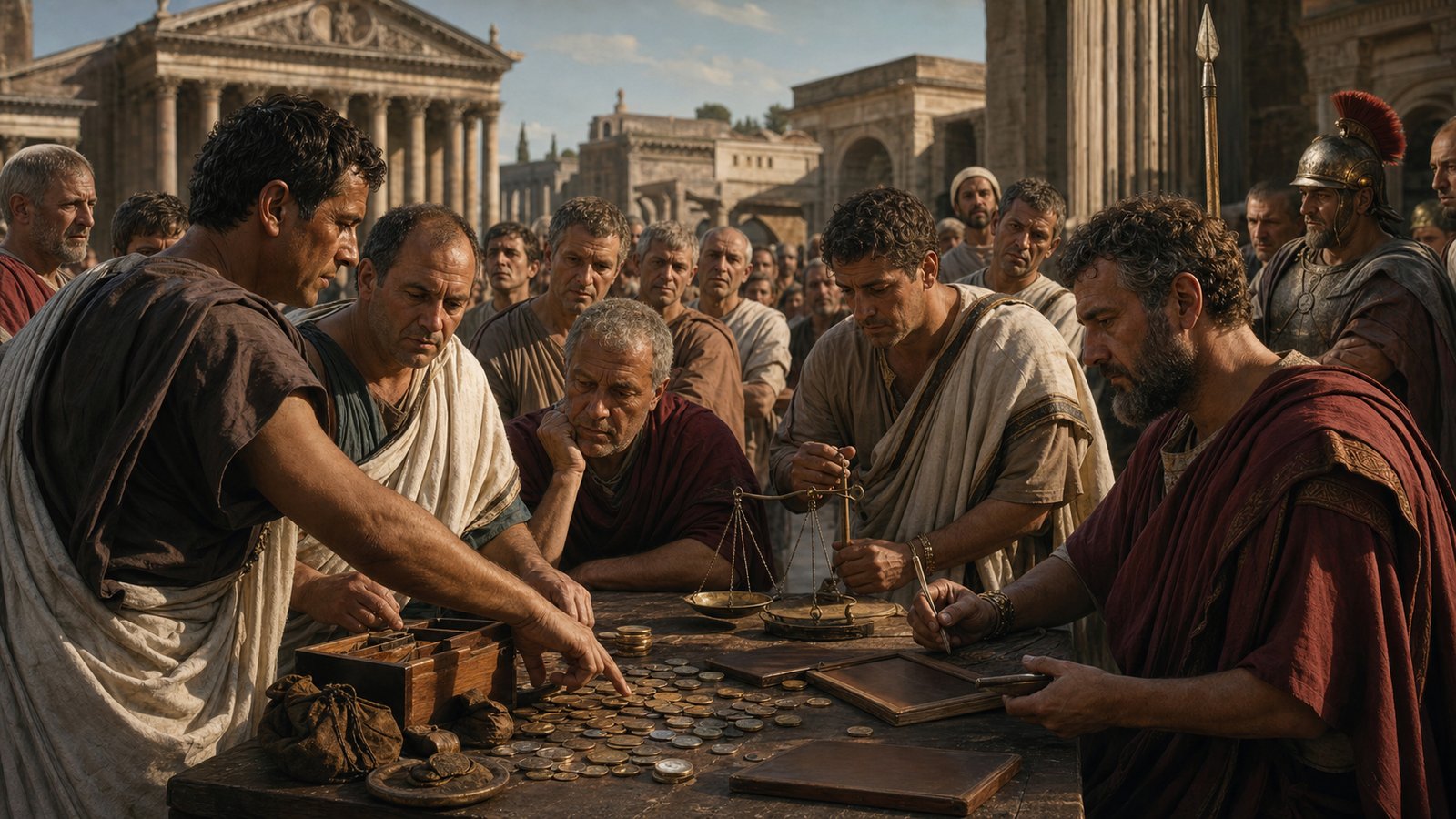 Coins, tablets, bidders, and witnesses turned price into something the street could see being made.