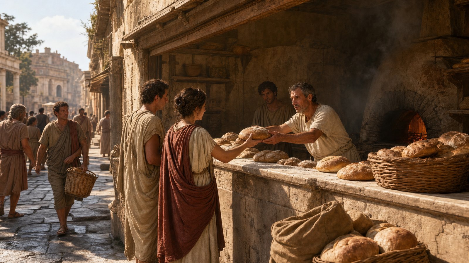A street-facing bakery turned hunger into a daily public rhythm rather than a private household secret.