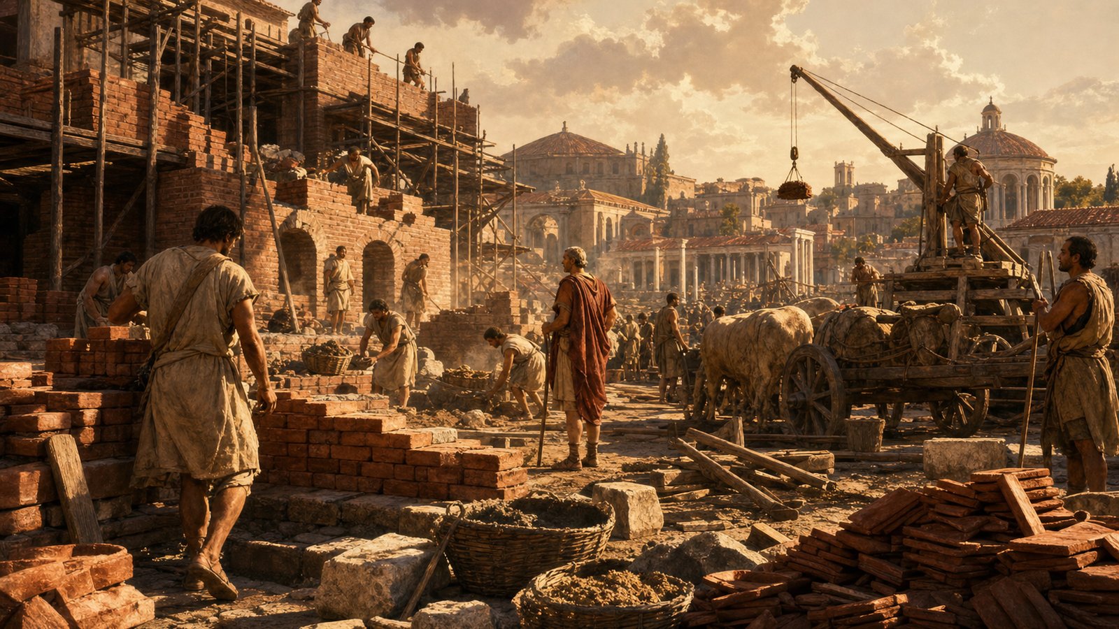 A Roman building site could carry names and supply chains long after the workers disappeared.