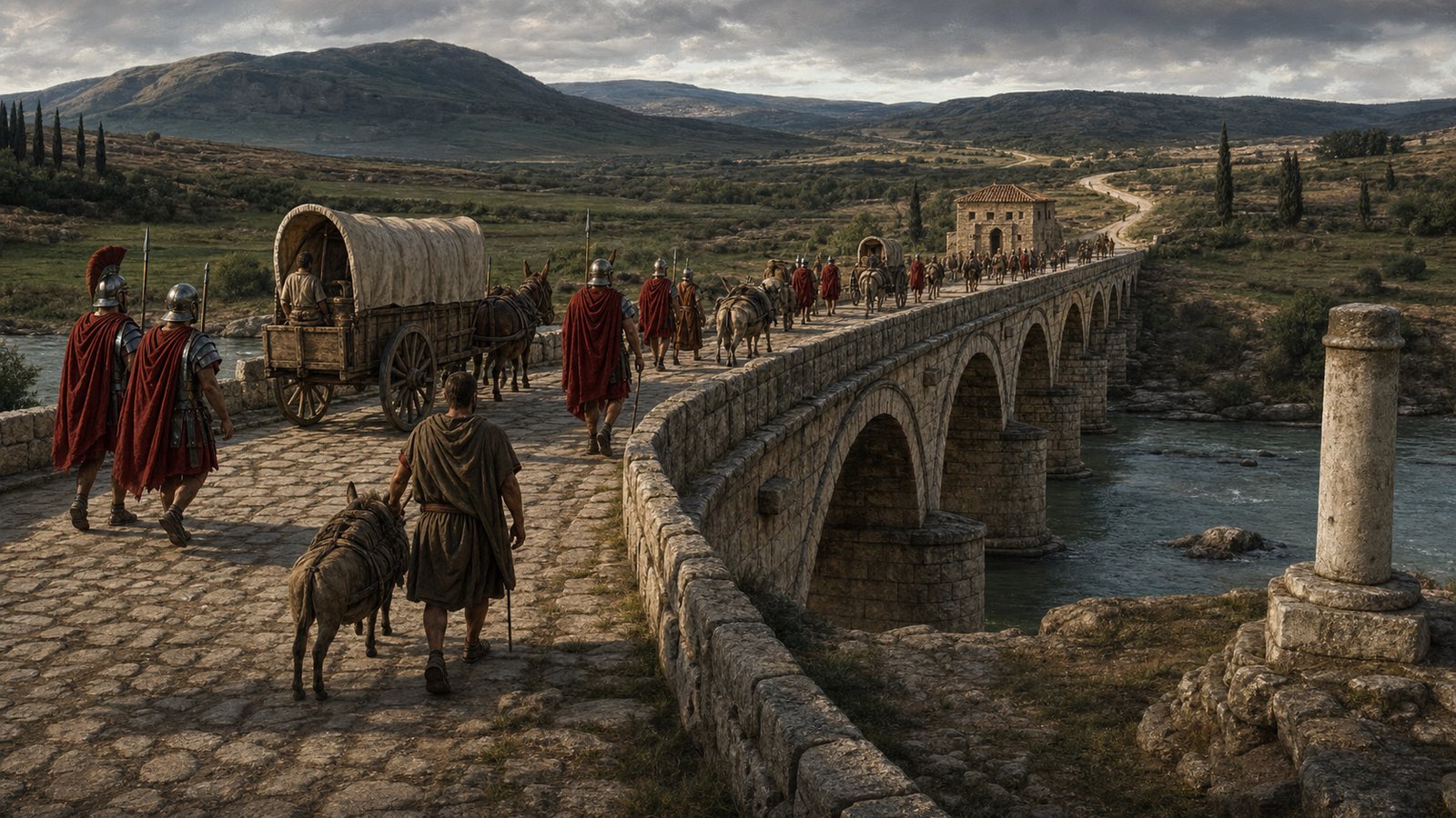 Once the arch carried traffic, the river no longer felt like a break in Roman movement.