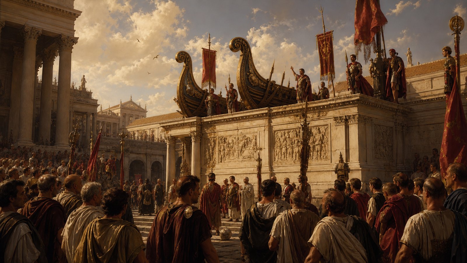 The rostra joined speech, crowd attention, and naval trophies on one public platform.