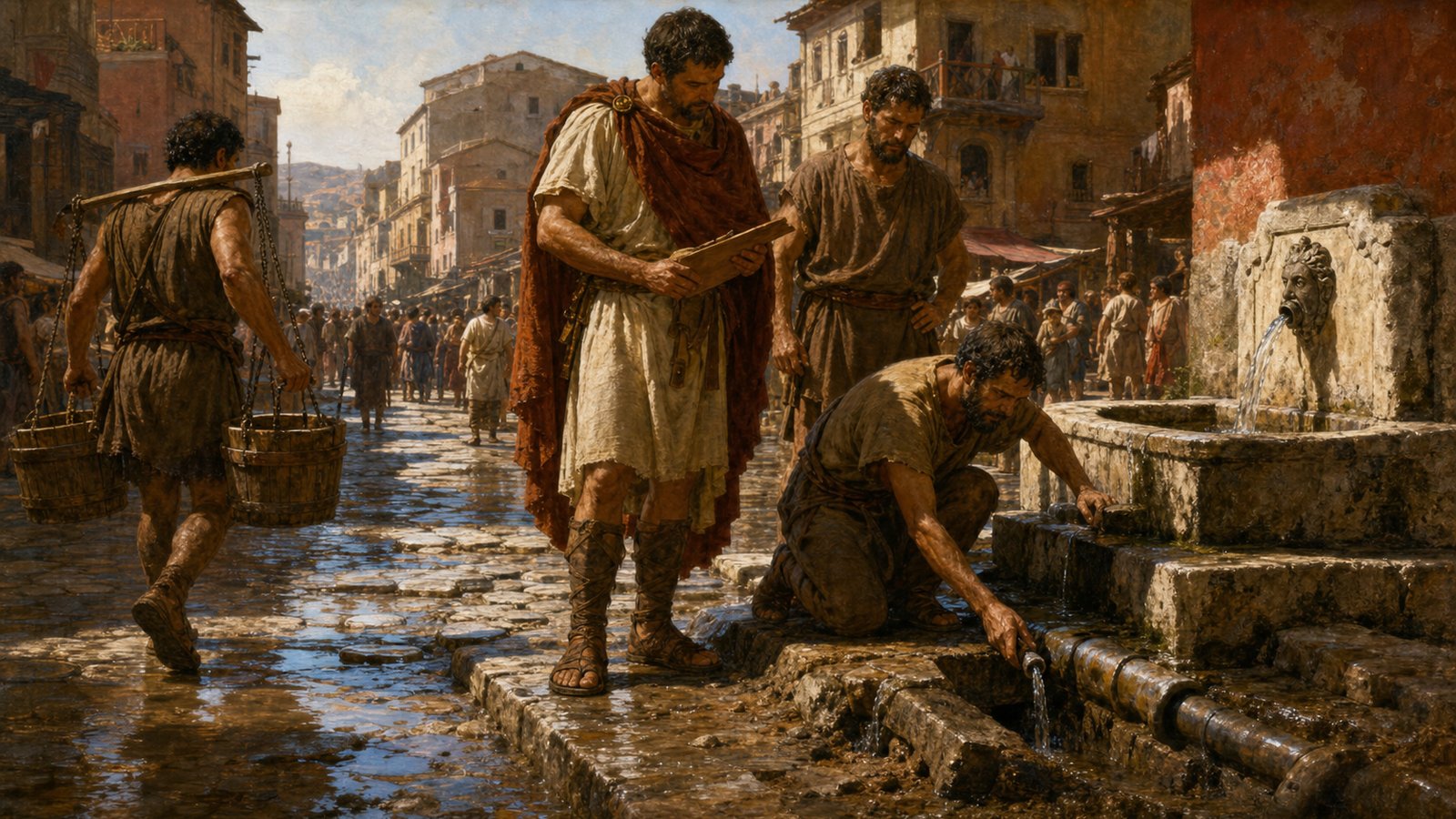 Maintaining water meant pipes, basins, workers, measurements, and constant attention to abuse or repair.