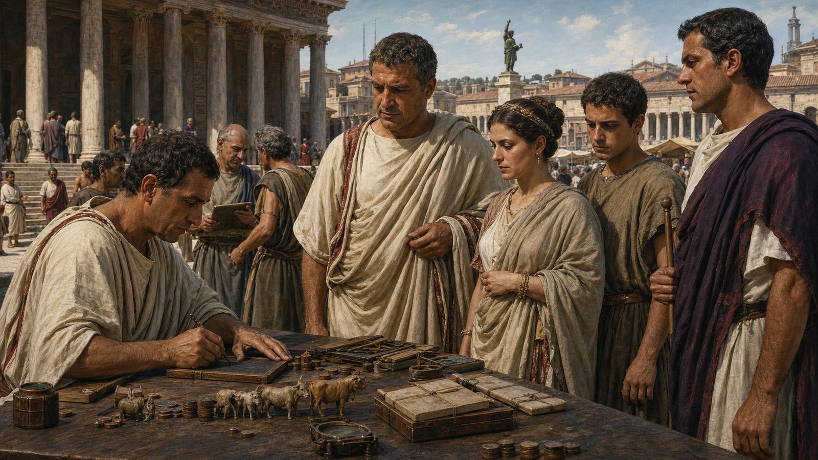 Wax tablets made names, sums, debts, and obligations portable enough to follow people through Roman business.