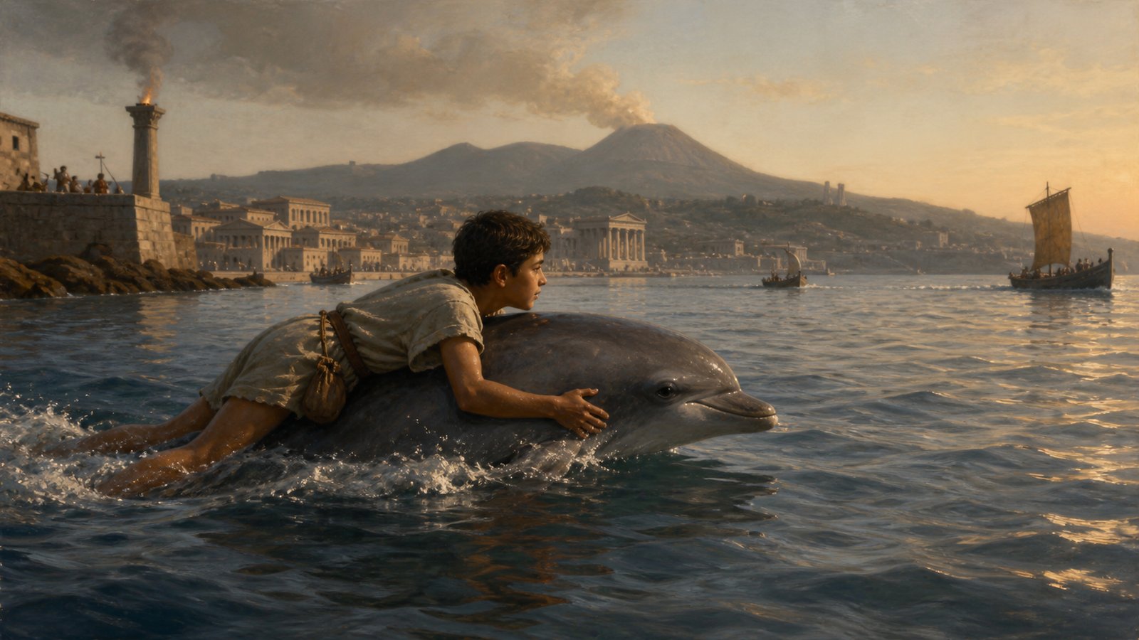 Pliny’s dolphin carried the schoolboy toward Pozzuoli and returned him across the bay for several years.