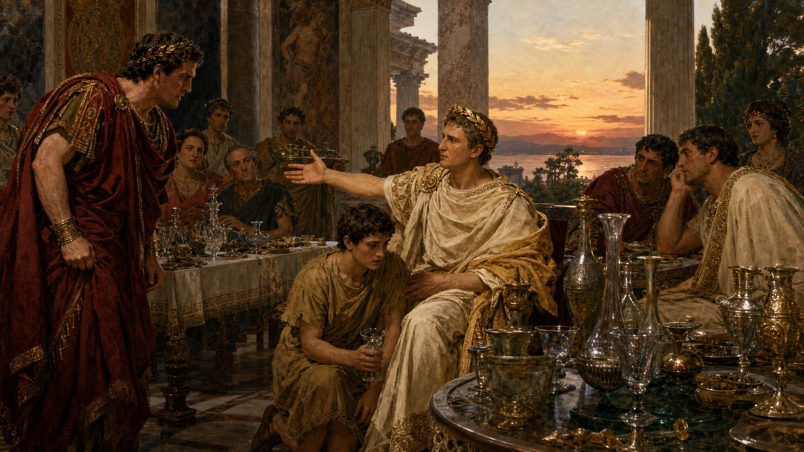 When persuasion failed, Augustus ordered every comparable or valuable drinking vessel brought out and broken in front of Vedius.