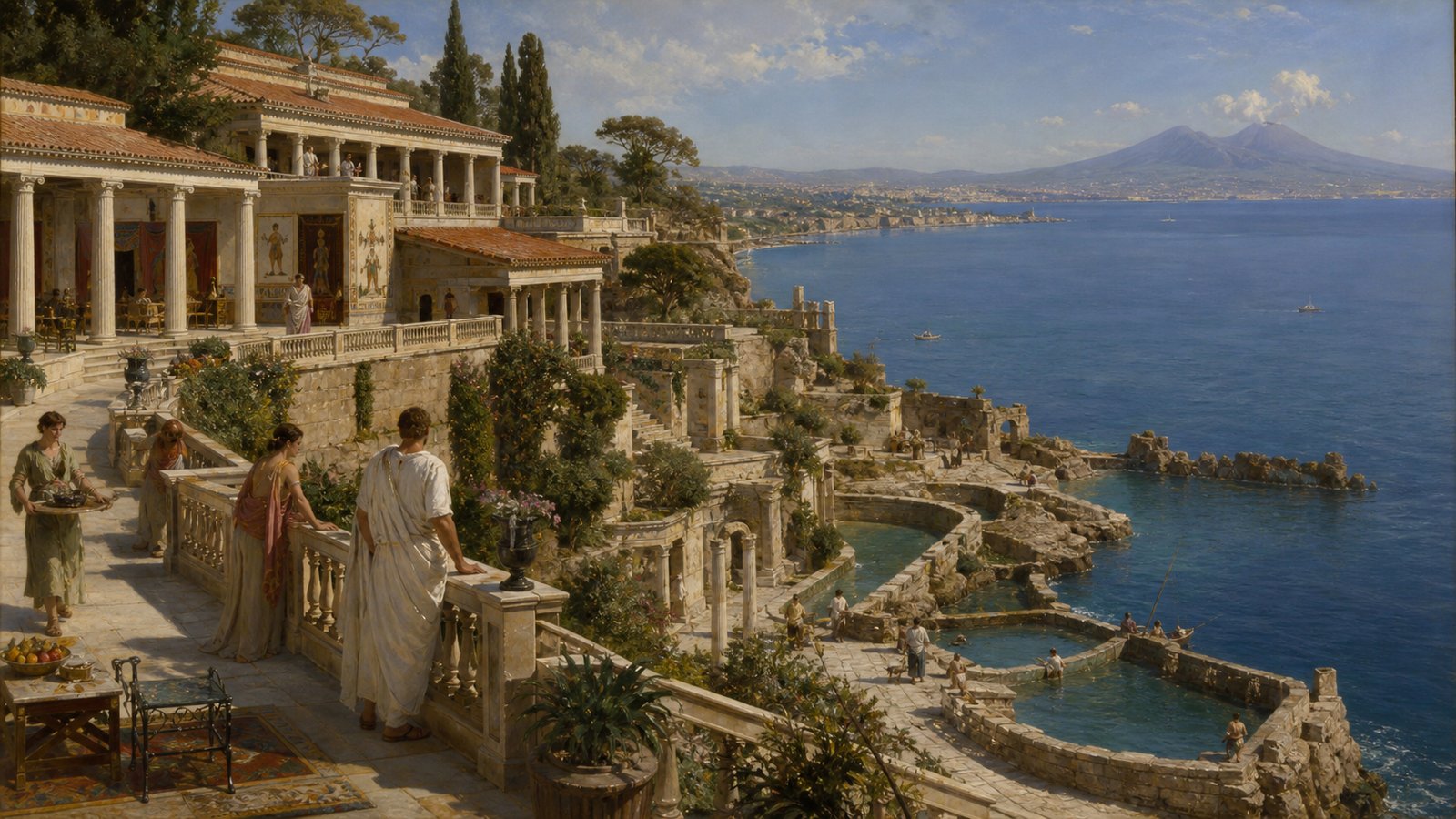Vedius later left Augustus Pausilypon and much of his estate; Dio says the emperor denied him a lasting Roman monument.