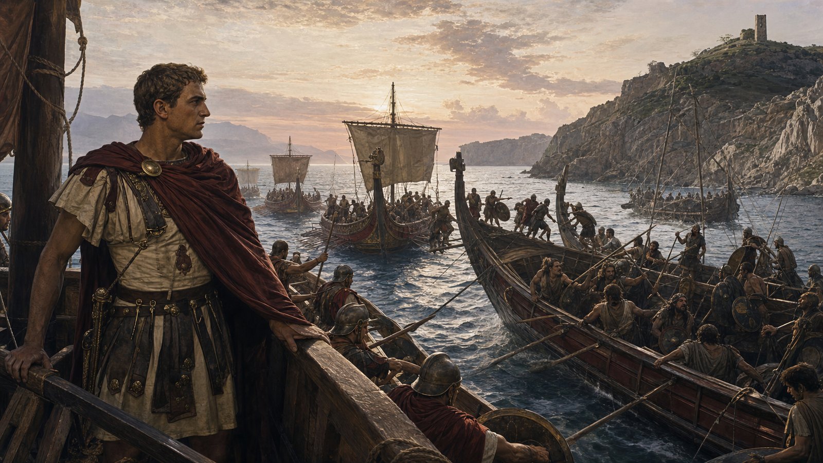 After the ransom arrived from Miletus, Caesar raised vessels there and caught most of the pirates still anchored off the island.