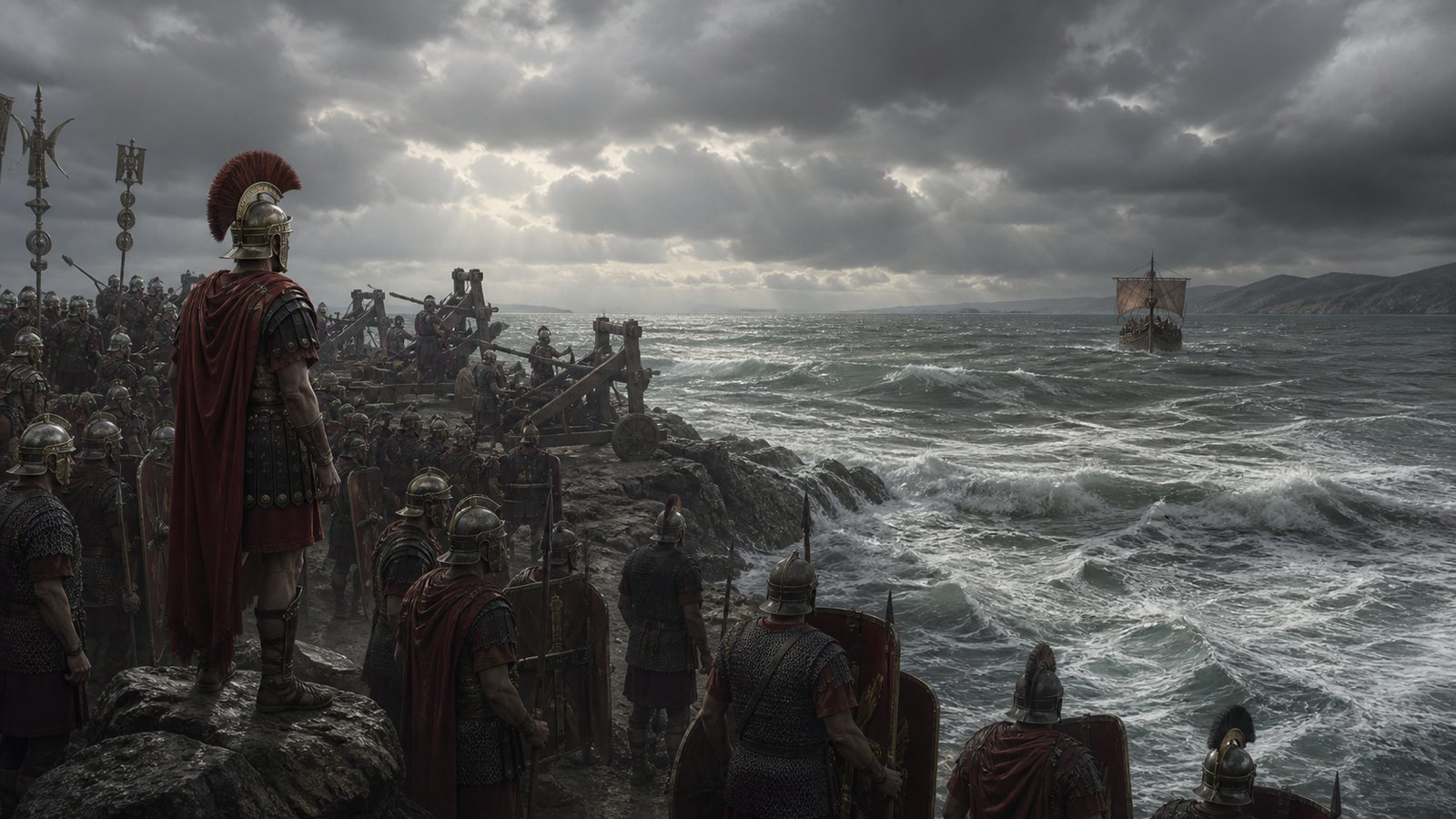 The army faced an empty sea in battle order before the command shifted from combat to collecting shells.
