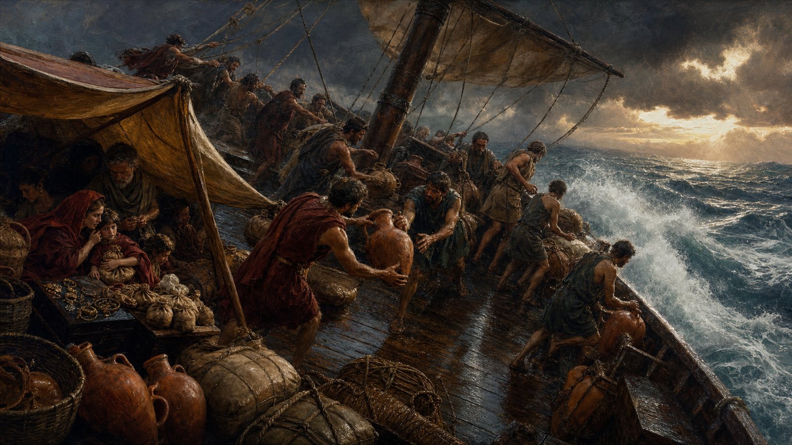 Digest 14.2 asks every saved interest to contribute when selected cargo is sacrificed to lighten a ship in common danger.