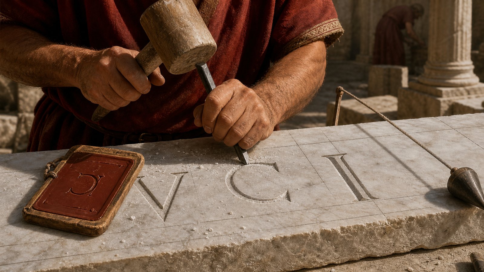 A stonecutter translated Claudius’s alphabet theory into an unfamiliar mark on a public inscription.