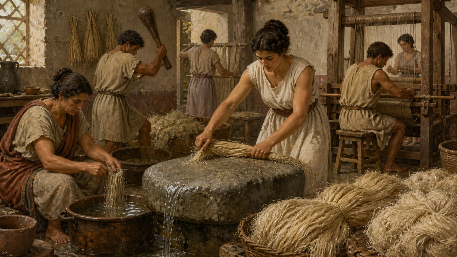 Flax became cloth through soaking, beating, spinning and weaving before Pliny introduced a fabric that reversed linen’s ordinary fear of fire.