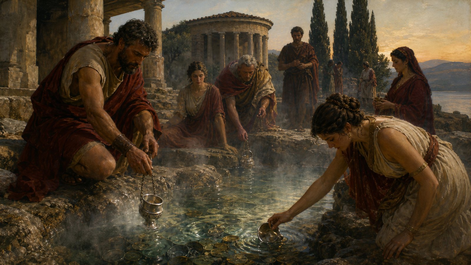 At Aquae Apollinares, valuable vessels and centuries of coins were deliberately committed to the hot spring.