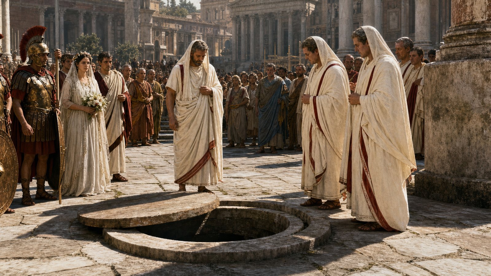 Roman antiquarians associated the mundus with three exceptional open days when battle, recruitment and marriage were restricted.