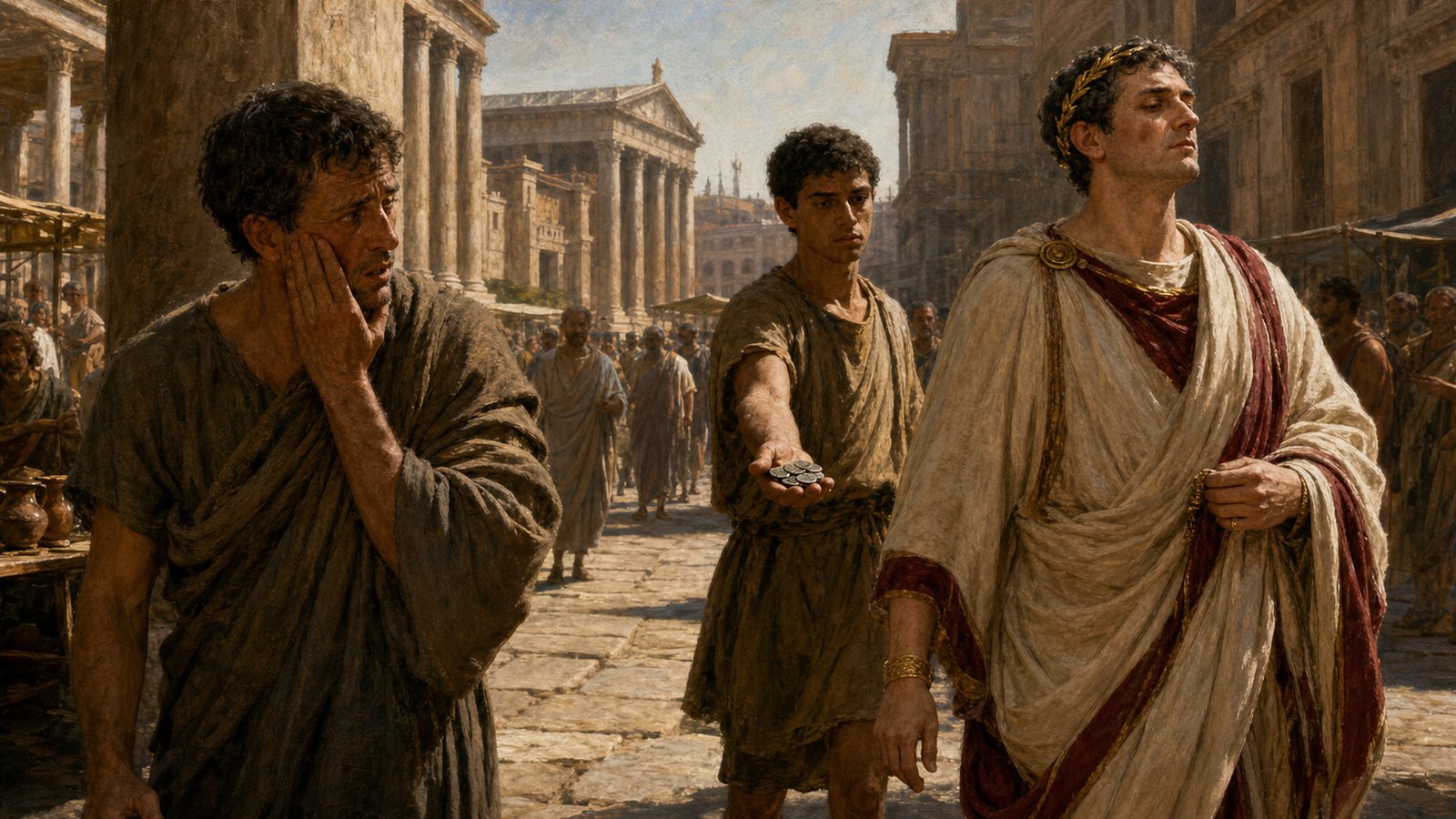 Veratius’s attendant made each insult a planned sequence: blow, purse, counted bronze and departure.