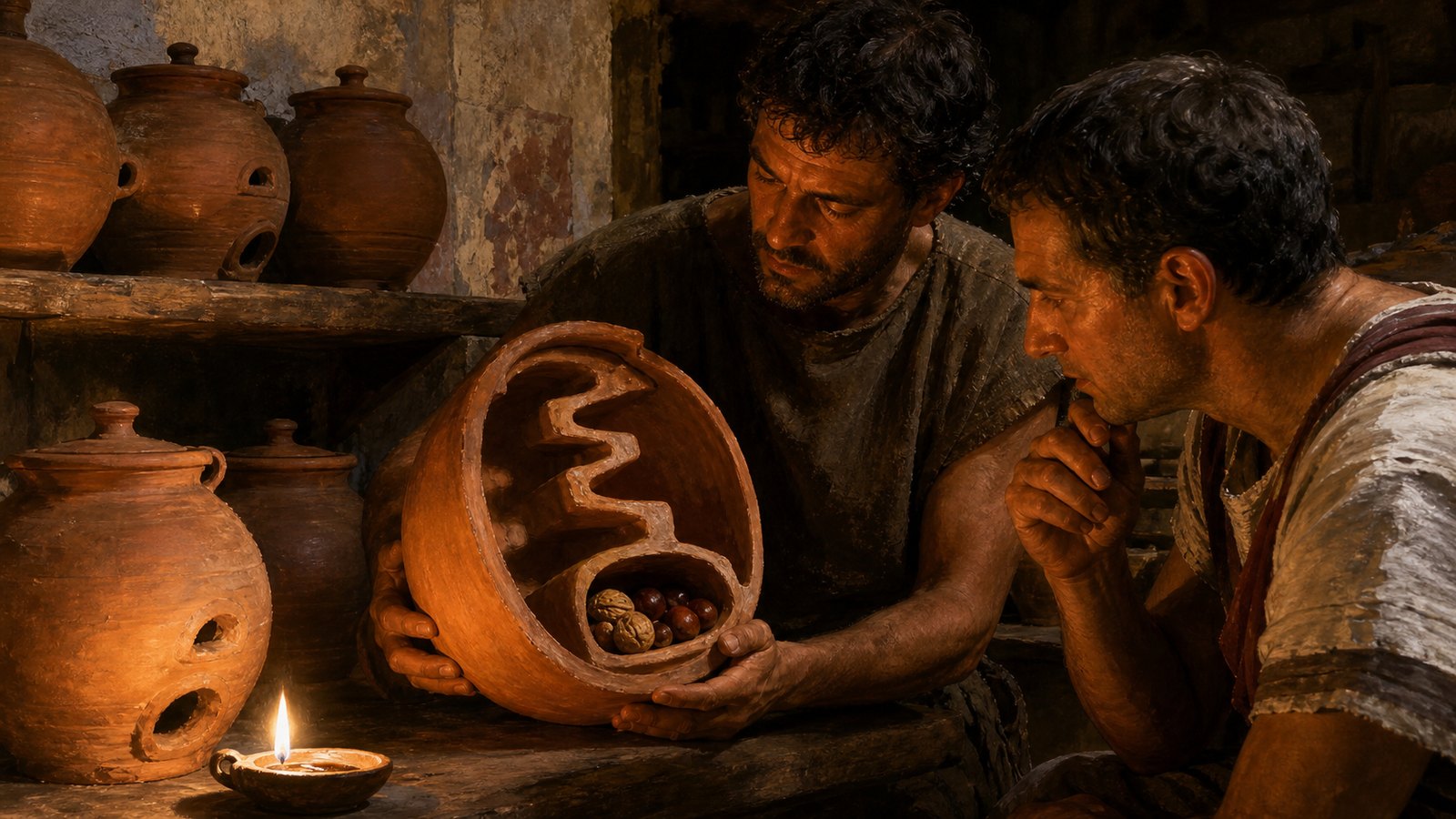 Specialist potters made the final fattening jars with side channels and a food hollow; a lid kept the dormouse in darkness with acorns, walnuts or chestnuts.