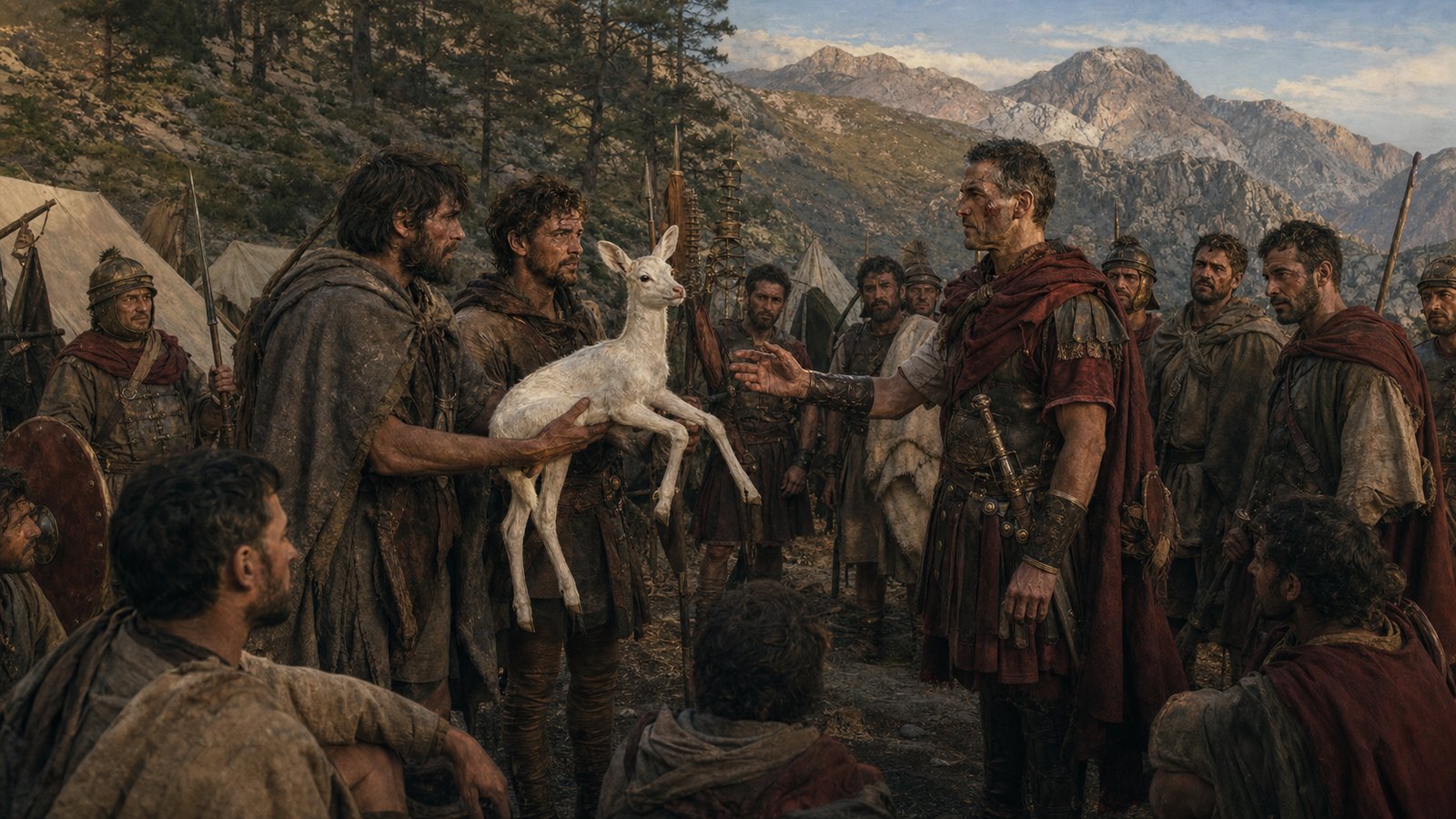 Plutarch says a Lusitanian hunter gave Sertorius a rare white fawn that soon became tame.