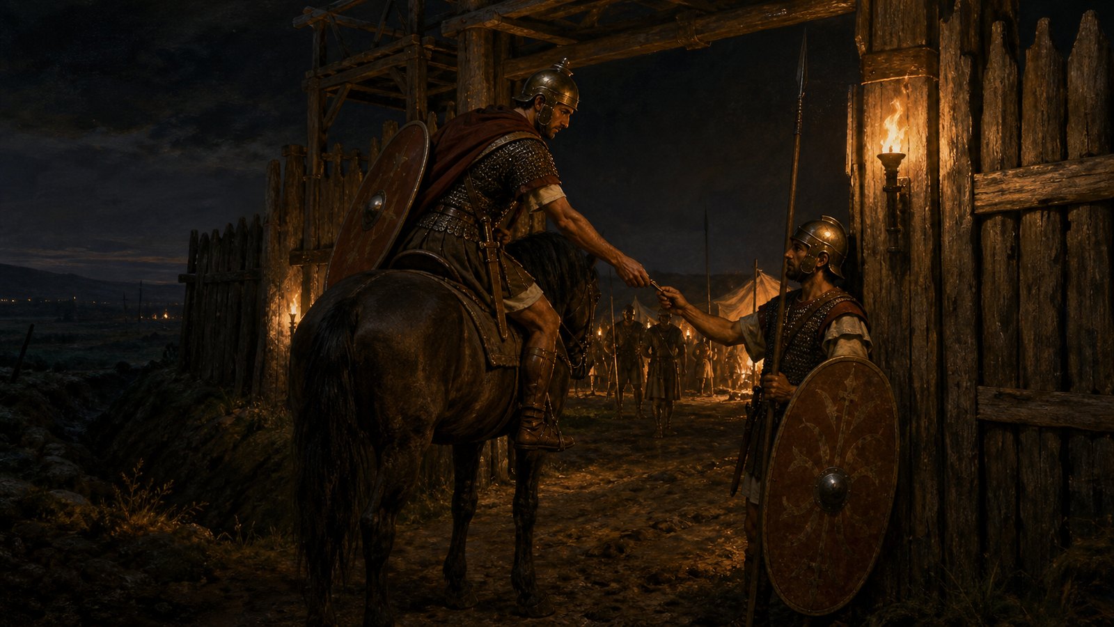 Mounted inspectors gathered tablets from sentry posts at night, turning a completed round into evidence the tribunes could examine in the morning.