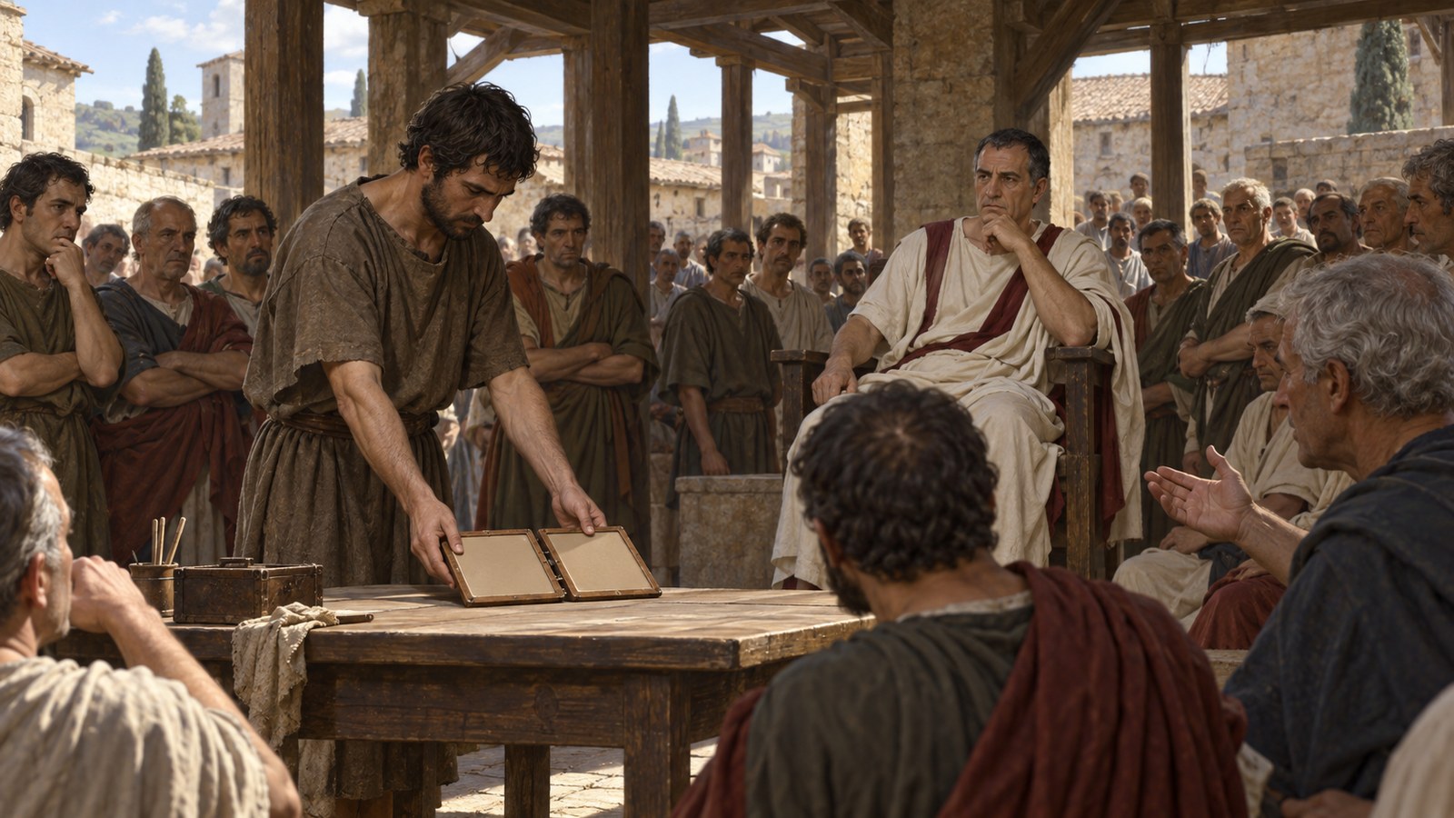 Flavius answered the election officer’s objection by putting down the blank tablets of his trade and resigning the clerkship before taking office.