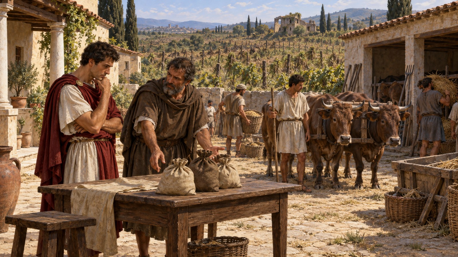 The three-million purchase required more than the sale price: Pliny expected to buy good workers and restore productive capacity.