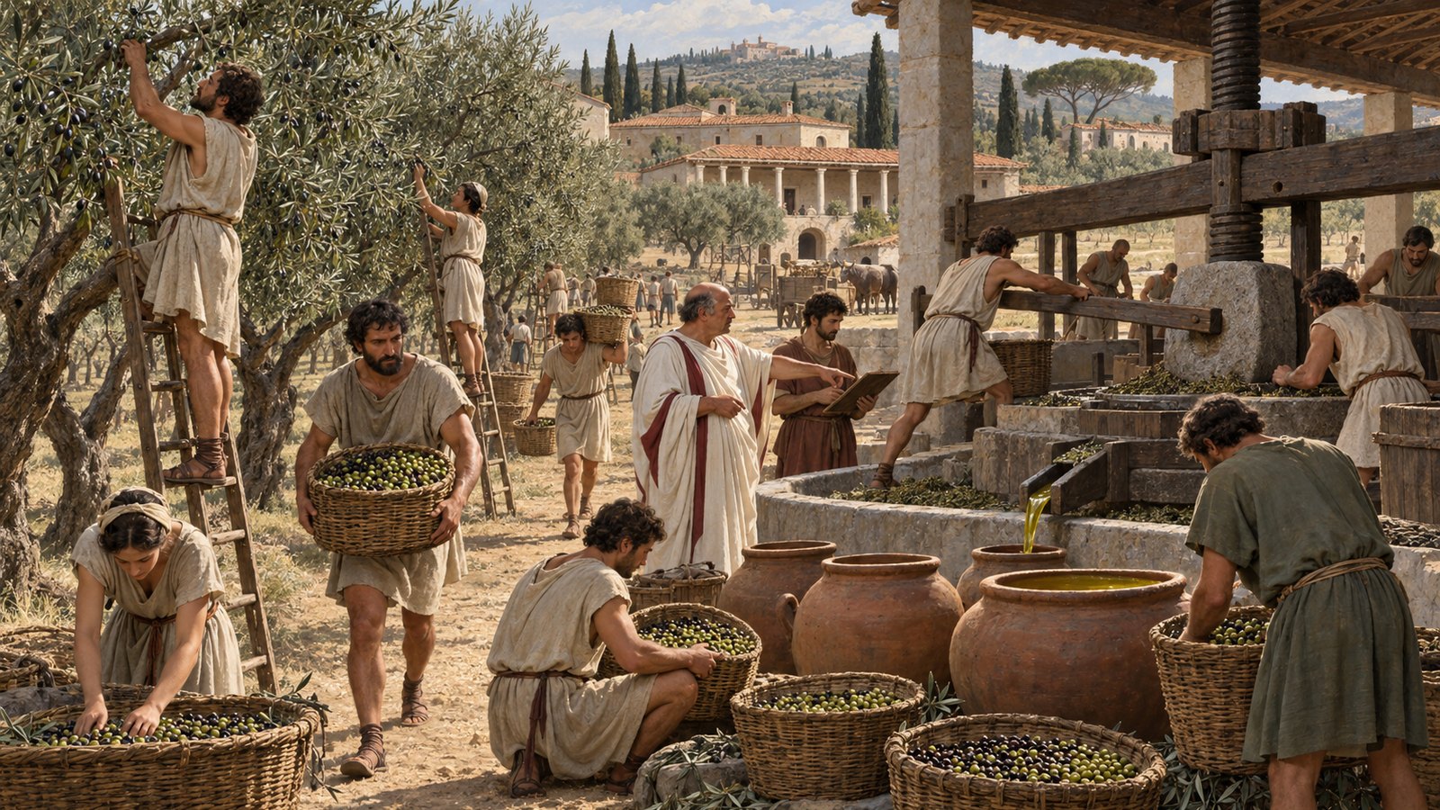 The purchaser acquired the crop on the trees but also assumed payments in cash and produce, plus responsibility for harvest and milling.