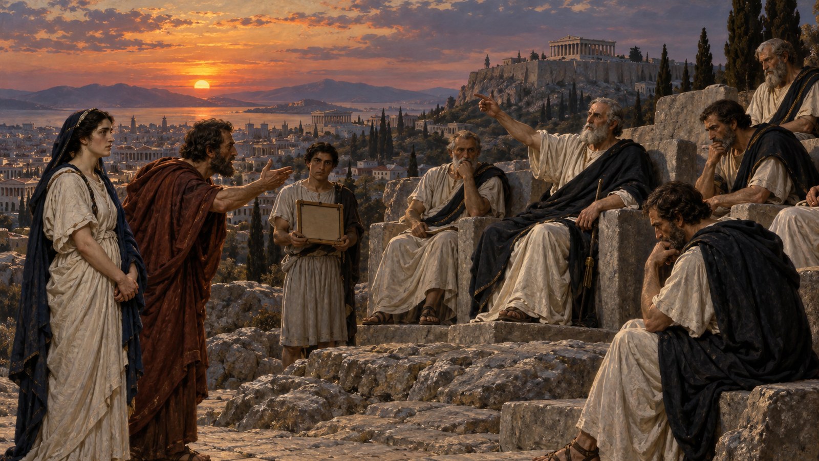 The Areopagites preserved the charge but summoned both sides to return after one hundred years.