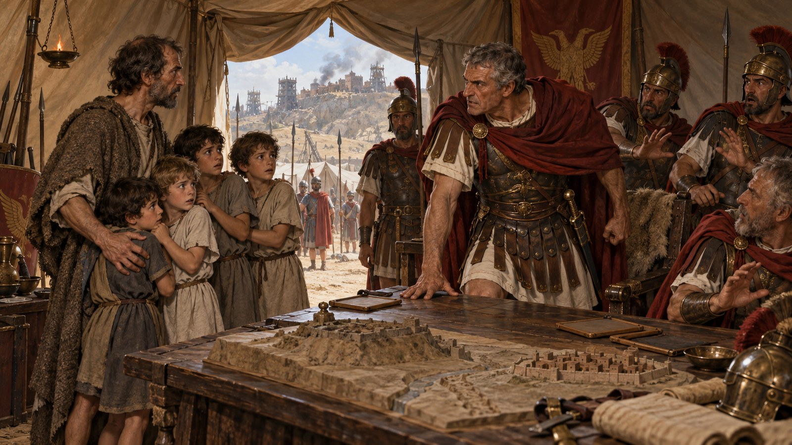Camillus rejected the hostage offer in public terms: Roman arms were directed at armed enemies, not children spared even when cities were captured.