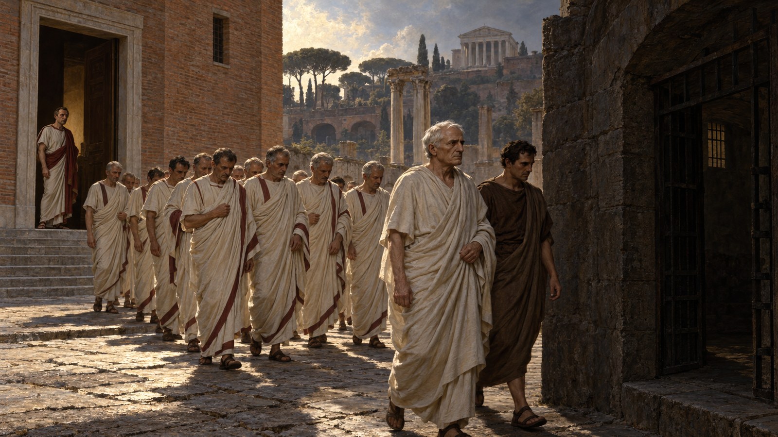 Cato’s arrest did not end the contest. The Senate rose together and accompanied him, making Caesar release the man he had tried to silence.