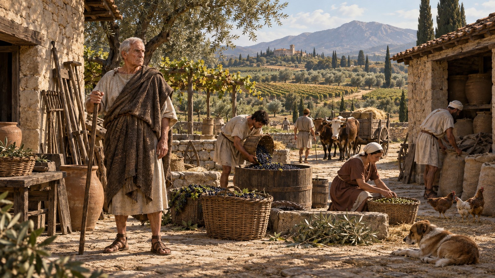 Cato said his country houses remained plain and not even whitewashed through his seventieth year.