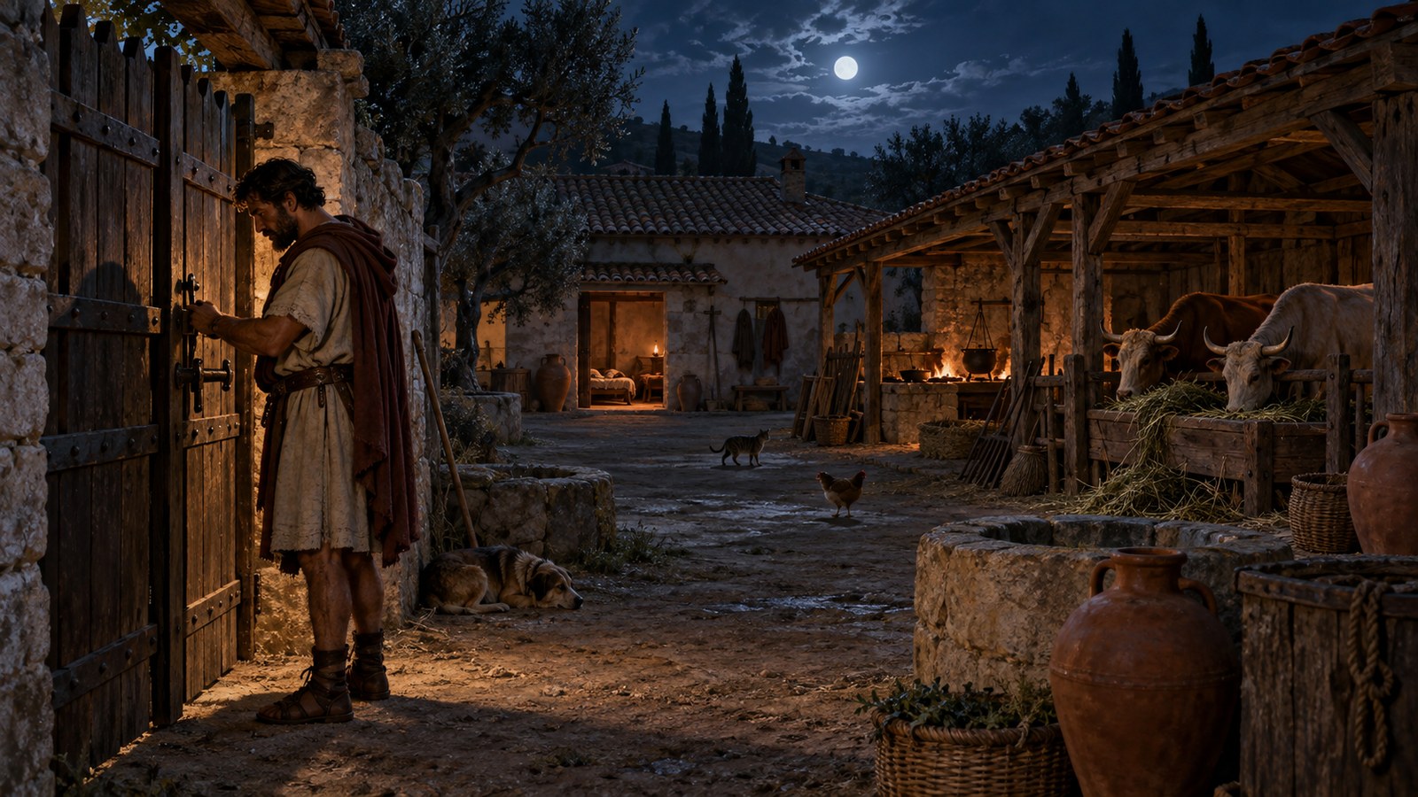 The overseer’s day ended only after the farmstead was closed, workers were in their places and livestock had fodder.