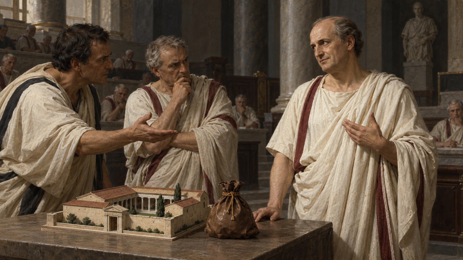 After the purchase, friends in the Senate could compare the completed transaction with the denial Cicero had made when the loan leaked.