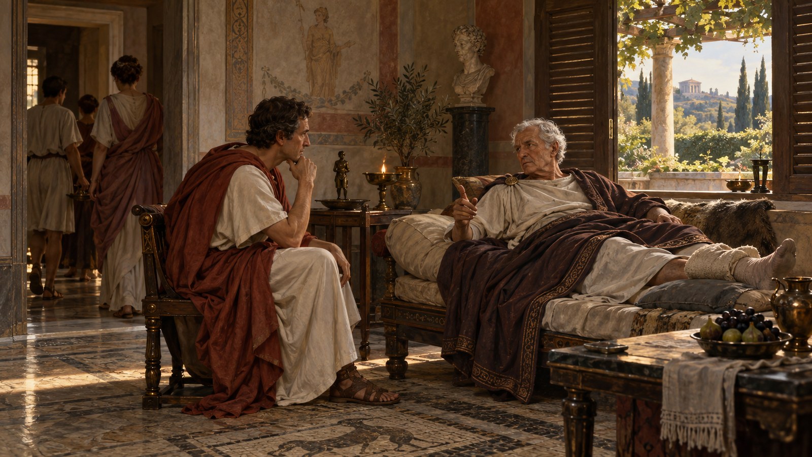 Pliny remembered a private visit under Domitian, when Corellius said he endured severe pain because he wanted to outlive the emperor by even one day.