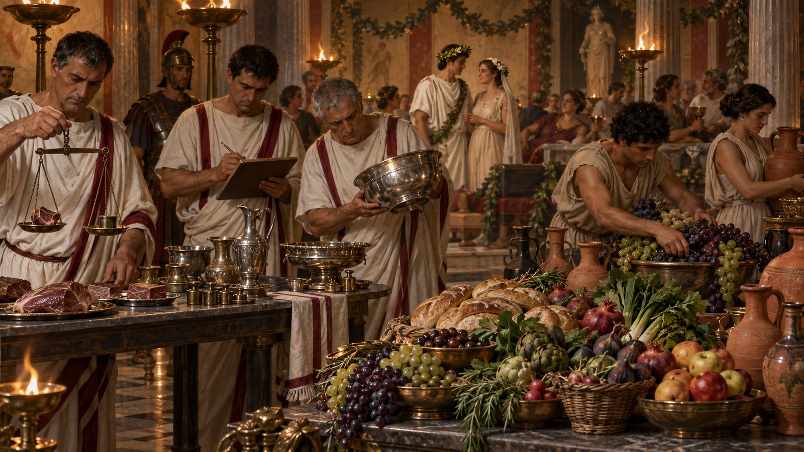 Some rules measured more than money. Weddings, salted provisions, produce, silverware and even the houses where magistrates could dine entered the legal design.