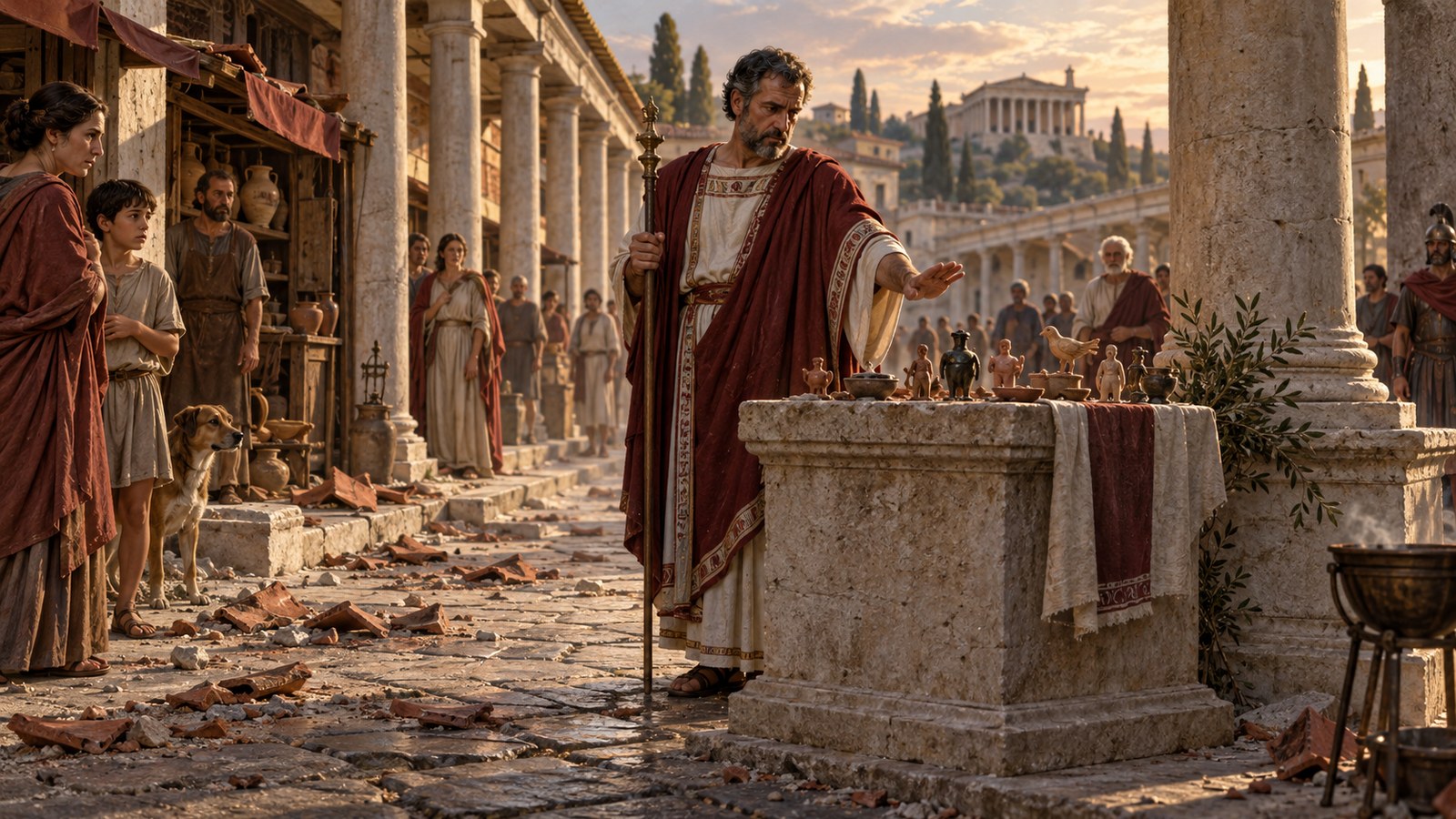 The ritual began from observable disturbance while philosophers still disputed whether wind, underground water or another force caused it.