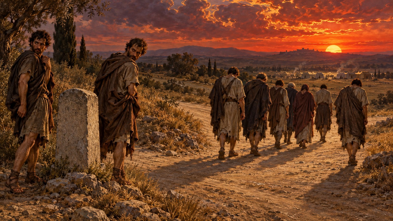 Eight men rejected their families’ postliminium argument and returned; two stayed after a sham re-entry into camp, but the censors judged the loophole disgraceful.
