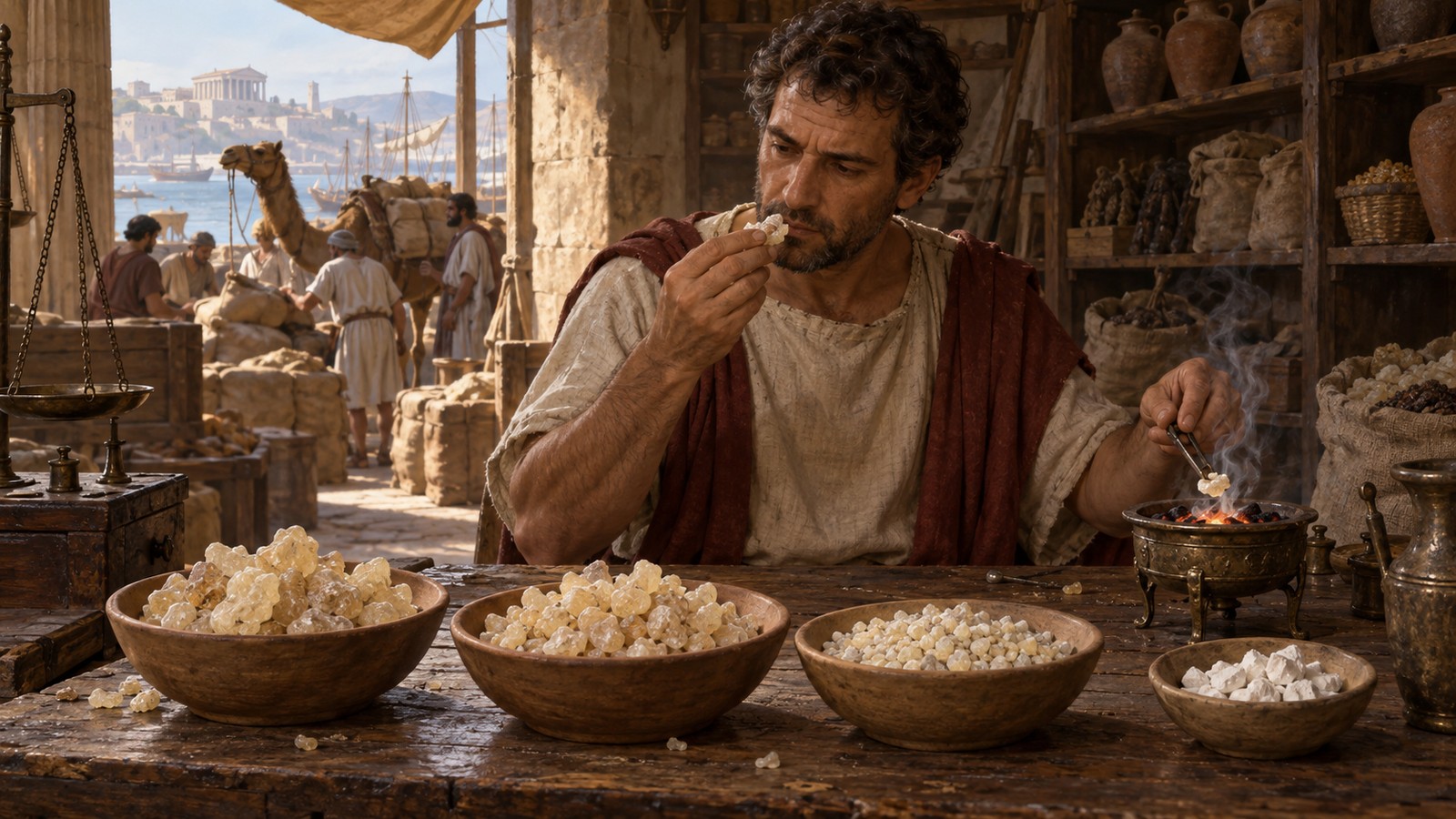 Roman buyers judged what survived the route by colour, size, brittleness, behaviour on coals and resistance to the teeth.