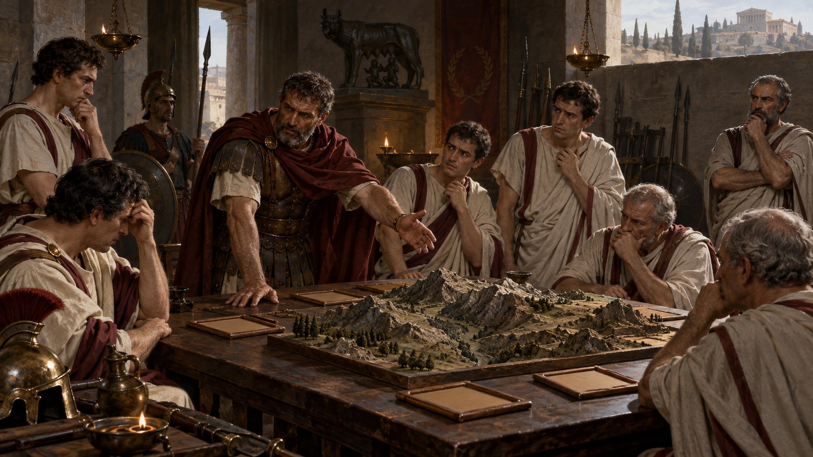 Gellius presents the first judgment as a crisis choice: Rufinus had military skill, while the competing candidates lacked dependable experience.