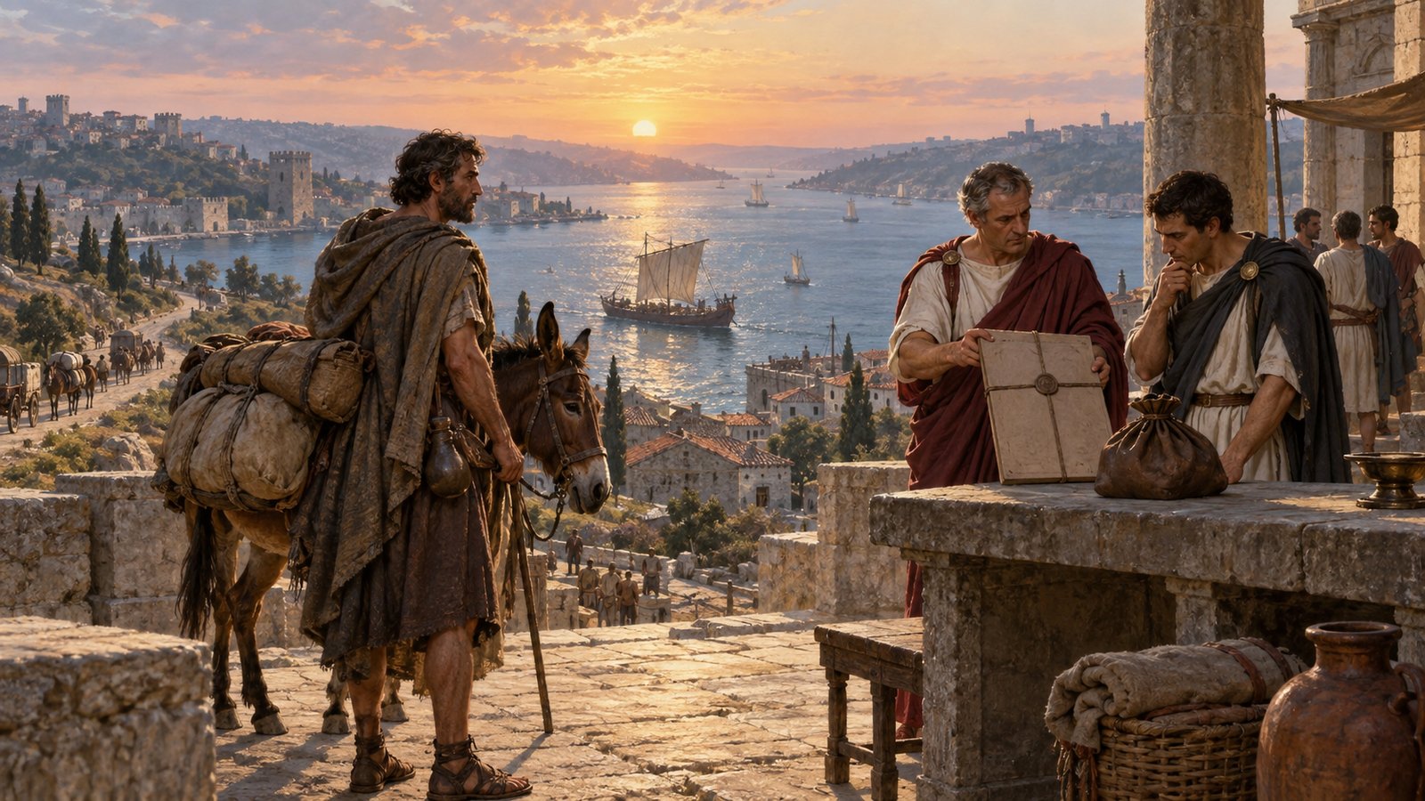 Pliny found the larger expense inside a routine civic honour: Byzantium sent an envoy with a formal decree to greet Trajan every year and assigned the journey 12,000 sesterces.