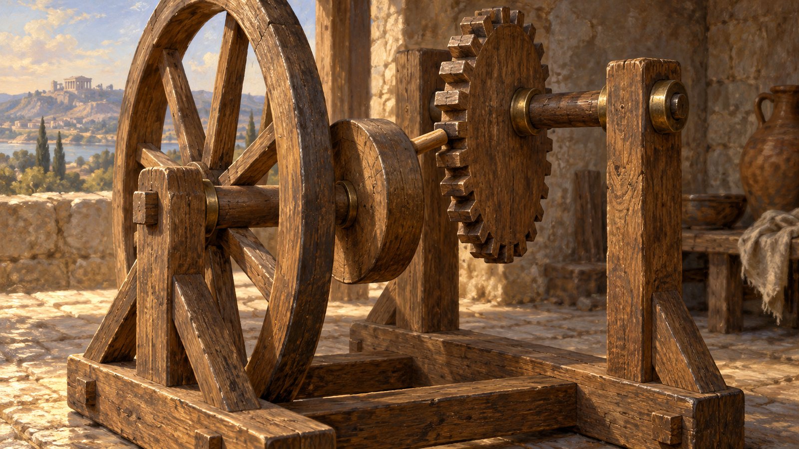 Vitruvius began with a four-foot carriage wheel whose circumference he treated as twelve and a half feet, making four hundred turns equal one mile.