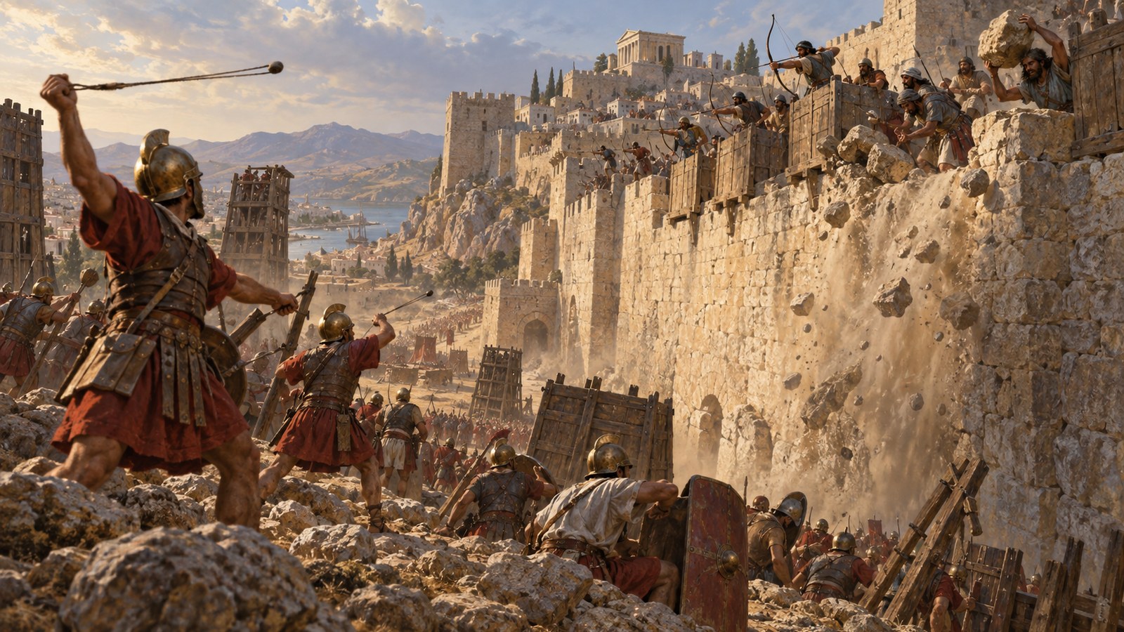 Quadrigarius claimed that Metellus’s men below the wall aimed more accurately than defenders throwing downward.
