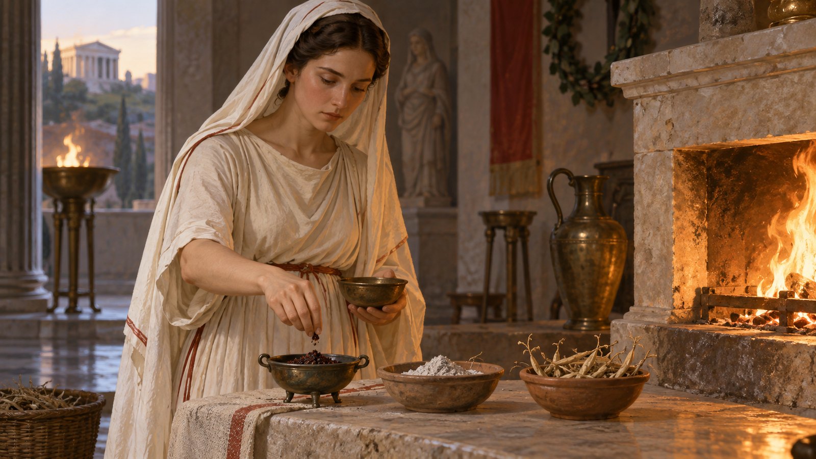 Ovid’s Parilia ends with milk and wine in a wooden bowl and a leap over burning straw.